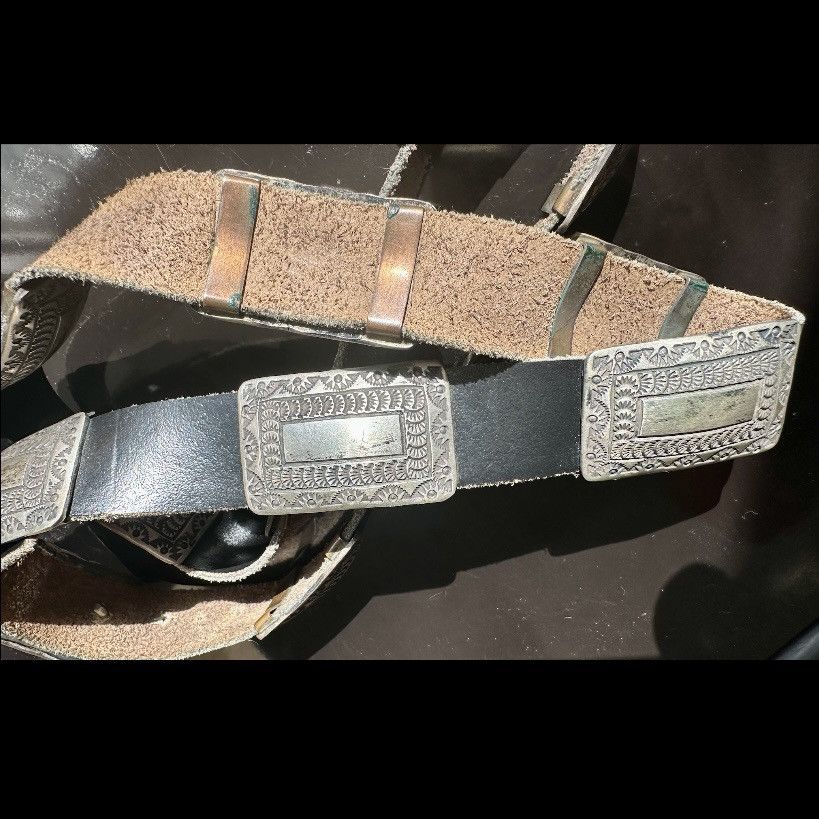 Other VINTAGE 1980s JAMES SHAY NAVAJO STERLING SILVER CONCHO BELT Size ONE SIZE - 3 Thumbnail