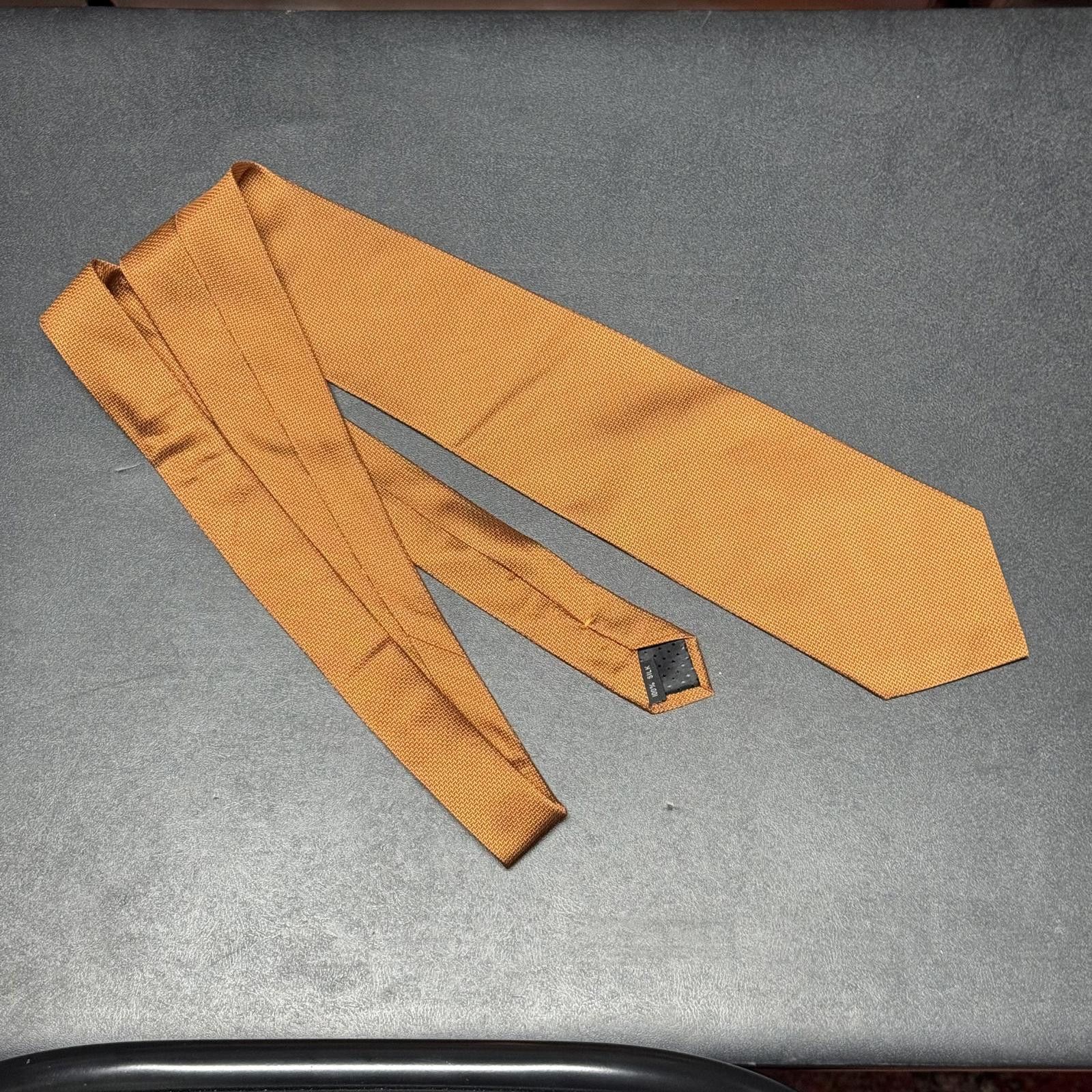 Giuseppe Zanotti Vtg Zianetti 100% Silk Orange Italian Made Neck Tie NWT Size ONE SIZE - 1 Thumbnail