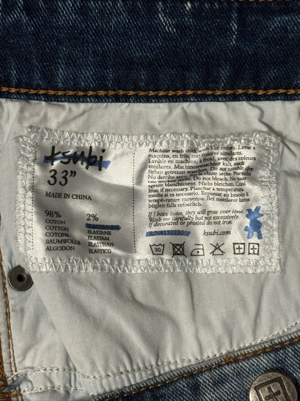 Ksubi Ksubi Blue Van Winkle North Trashed Jeans Size US 33 - 5 Thumbnail