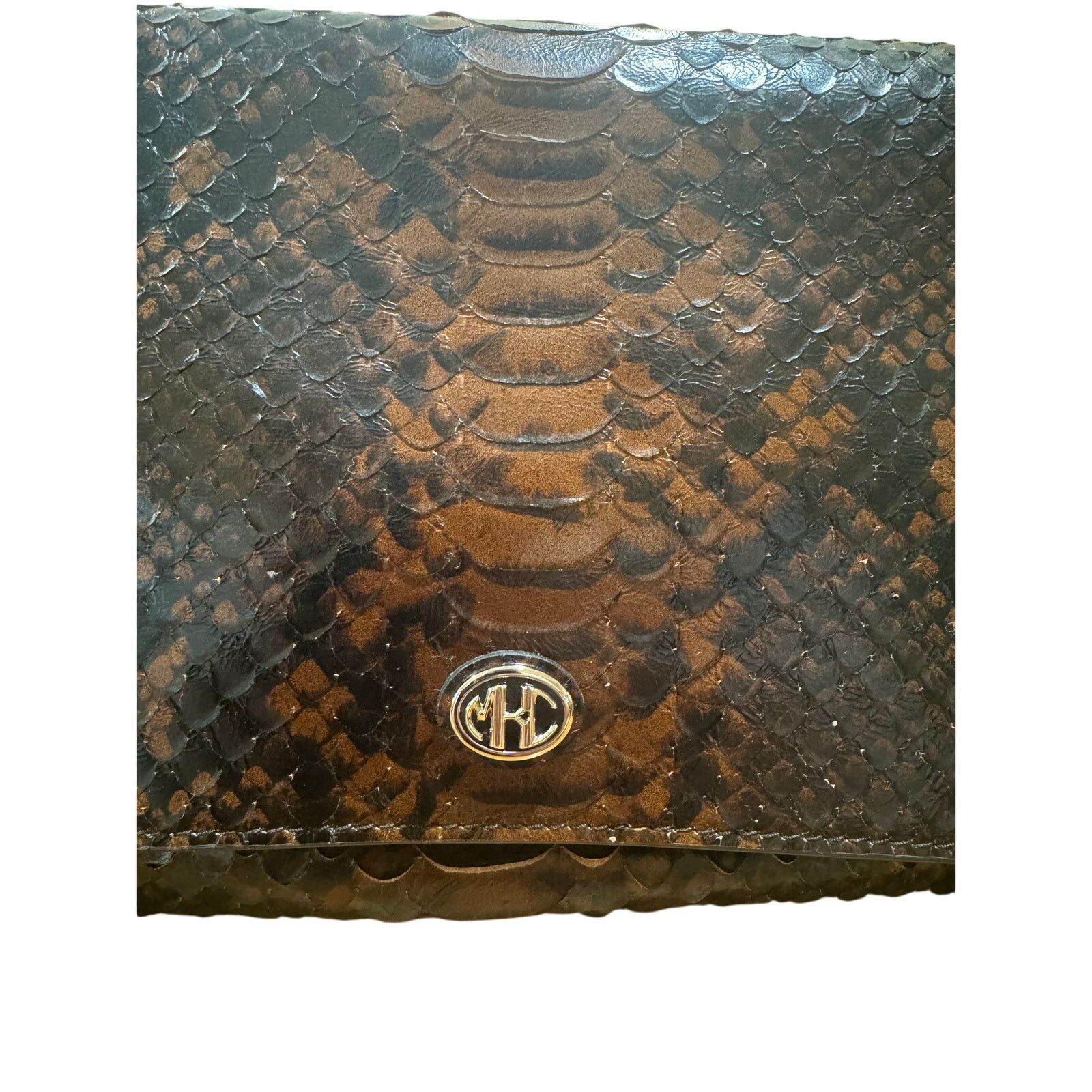 Michael Kors Michael Kors Collection Python-Embossed Leather Clutch Size ONE SIZE - 5 Thumbnail