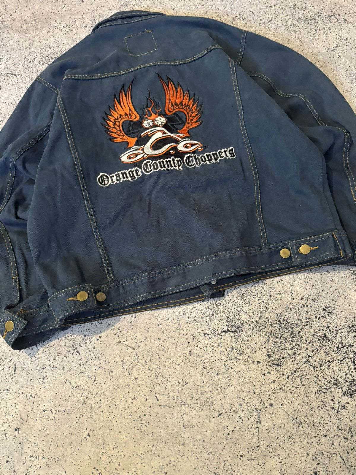 West Coast Choppers Orange County Choppers Jacket Blue Denim Biker Motorcycle Size US M / EU 48-50 / 2 - 2 Thumbnail