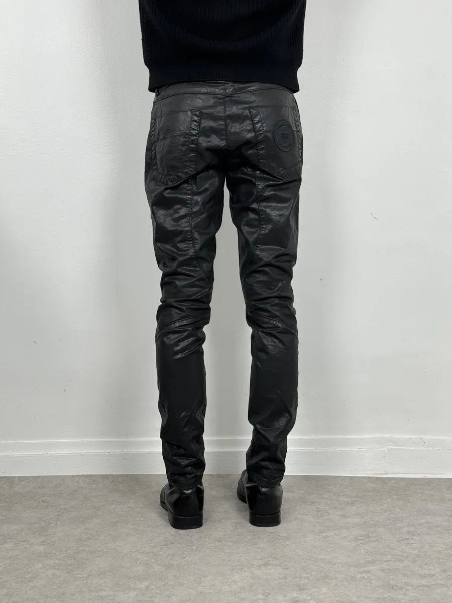 Dirk Bikkembergs 2010s Dirk Bikkembergs Black Waxed Slim Obscure Pants Size US 30 / EU 46 - 5 Thumbnail