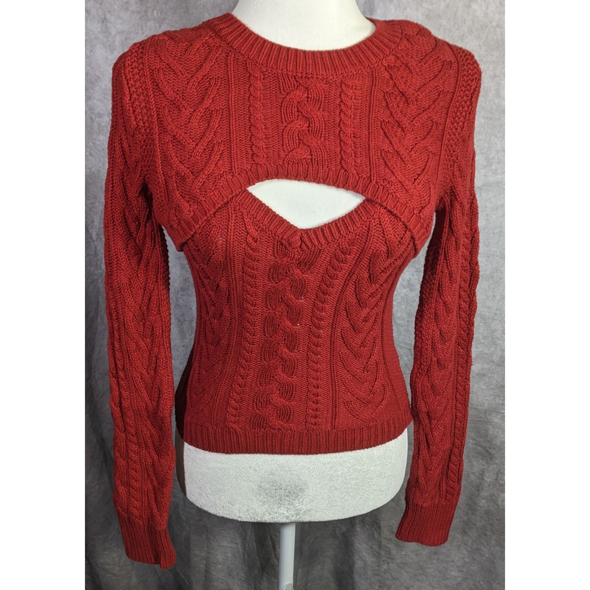 Abercrombie & Fitch Vintage Abercrombie & Fitch Limited Edition Red Cable Knit S Size M / US 6-8 / IT 42-44 - 5 Thumbnail