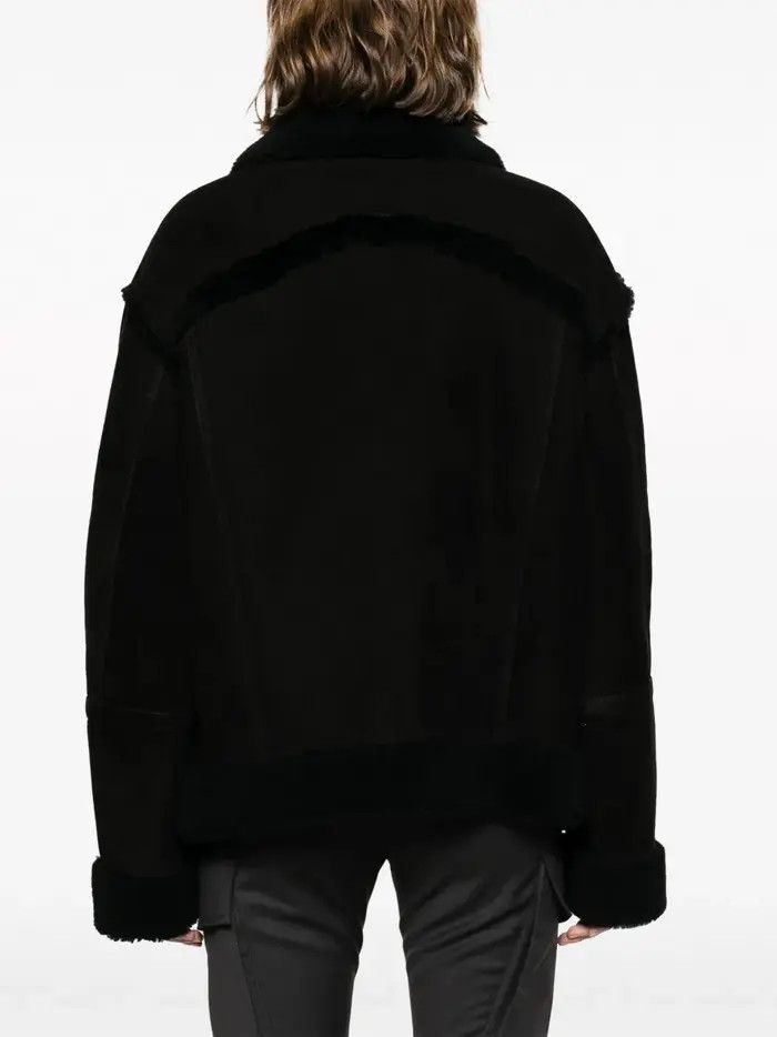 Off-White o1mle0425 Round Shoulder Shearling Jacket in Black Size XS / US 0-2 / IT 36-38 - 4 Thumbnail