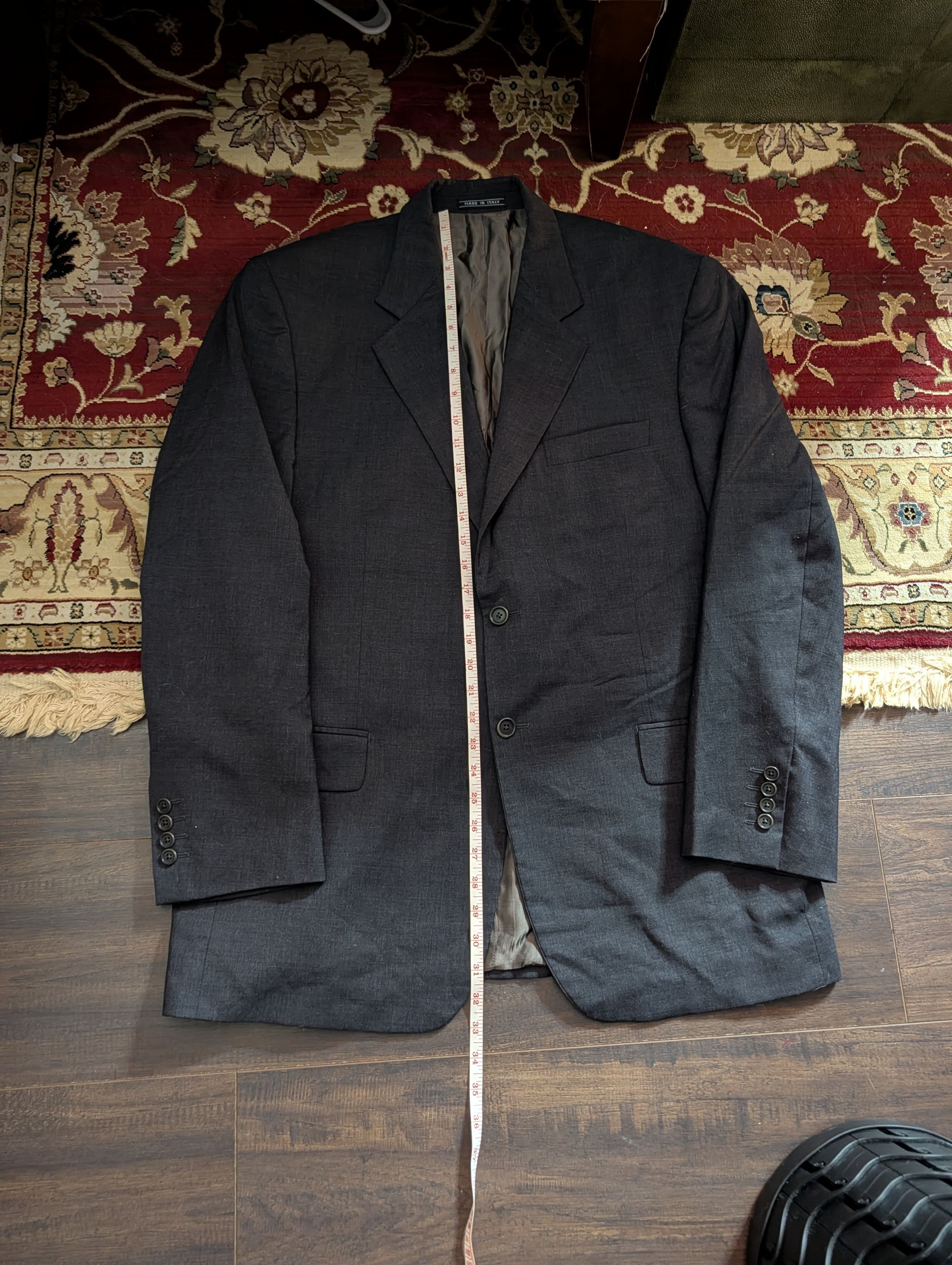 Vitale Barberis Canonico Di Barna 1969 Super 110s textured gray jacket Italy Size 44R - 14 Thumbnail