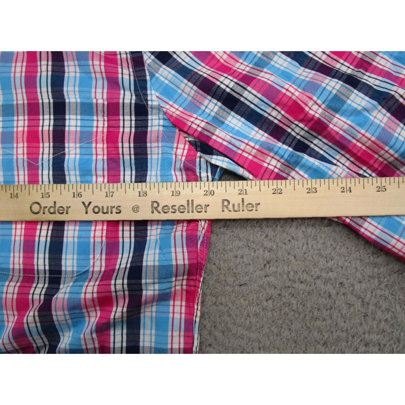 Pinko Gitman Bros. Pink Plaid Long Sleeve Dress Shirt Mens Size M USA Made Career Size 40R - 6 Thumbnail