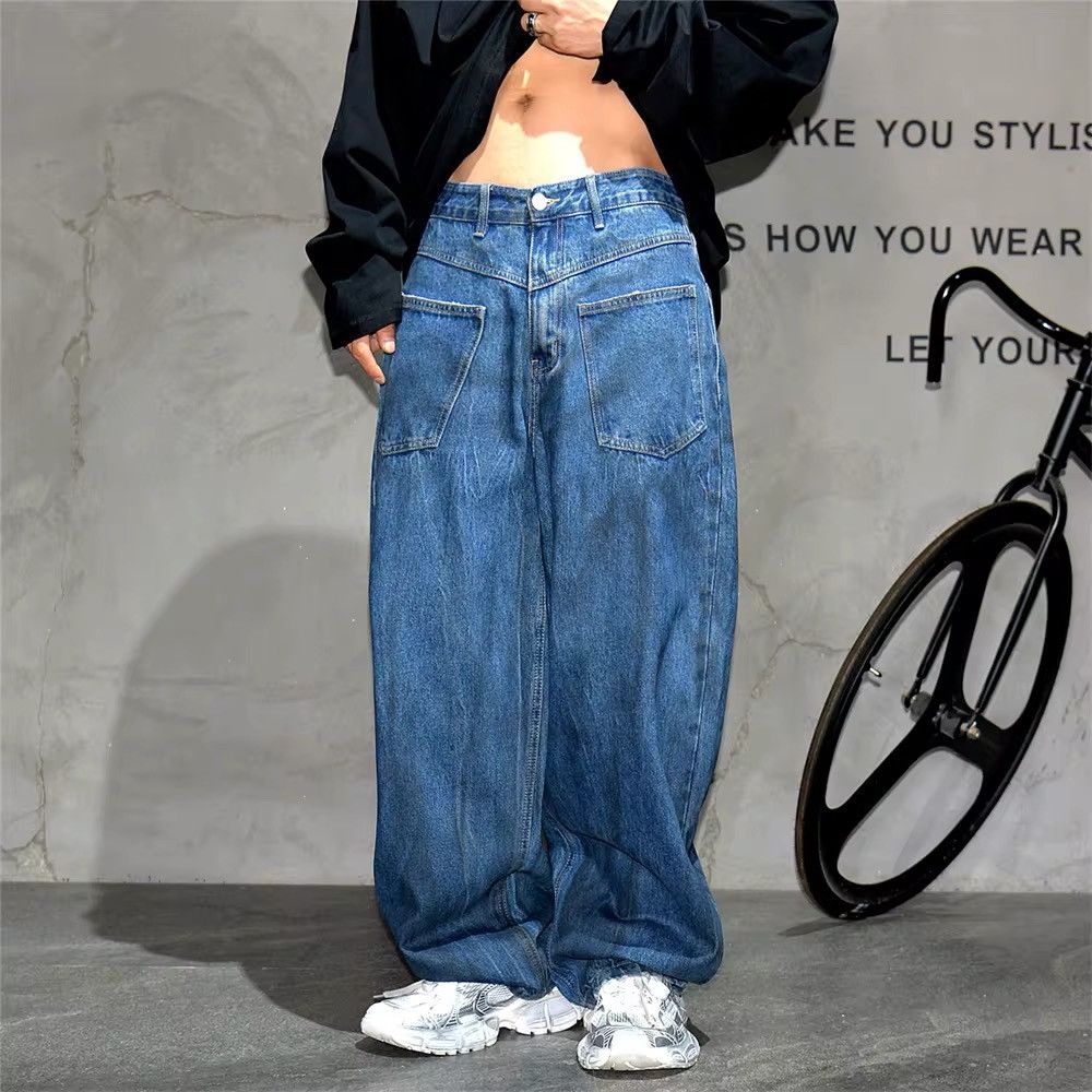 Designer × Jean Streetwear Designer Baggy Dirty Hip Hop Jeans Size US 28 / EU 44 - 3 Thumbnail