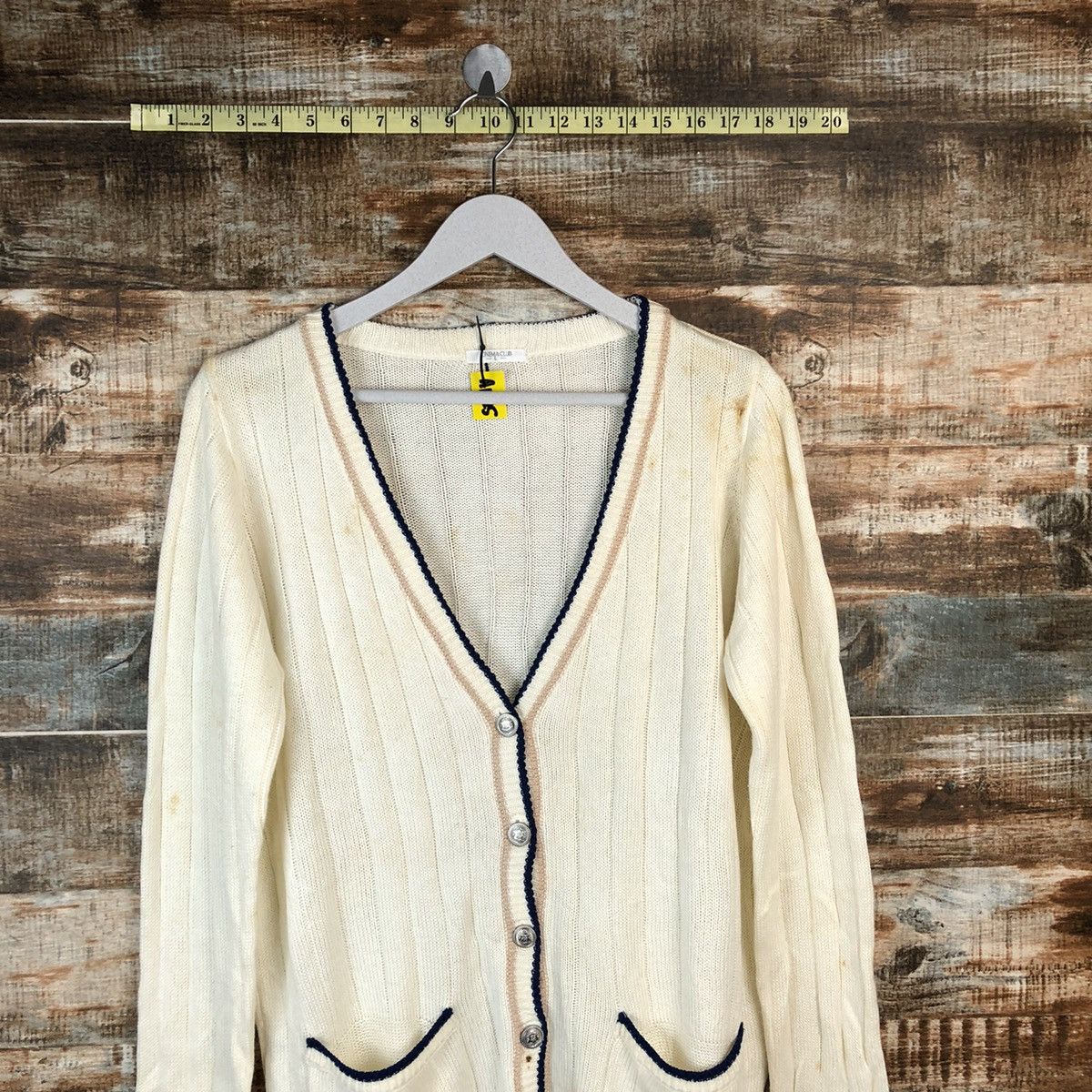 Japanese Brand Cinema Club White Cardigan Knitwear #A1625 Size US L / EU 52-54 / 3 - 2 Thumbnail