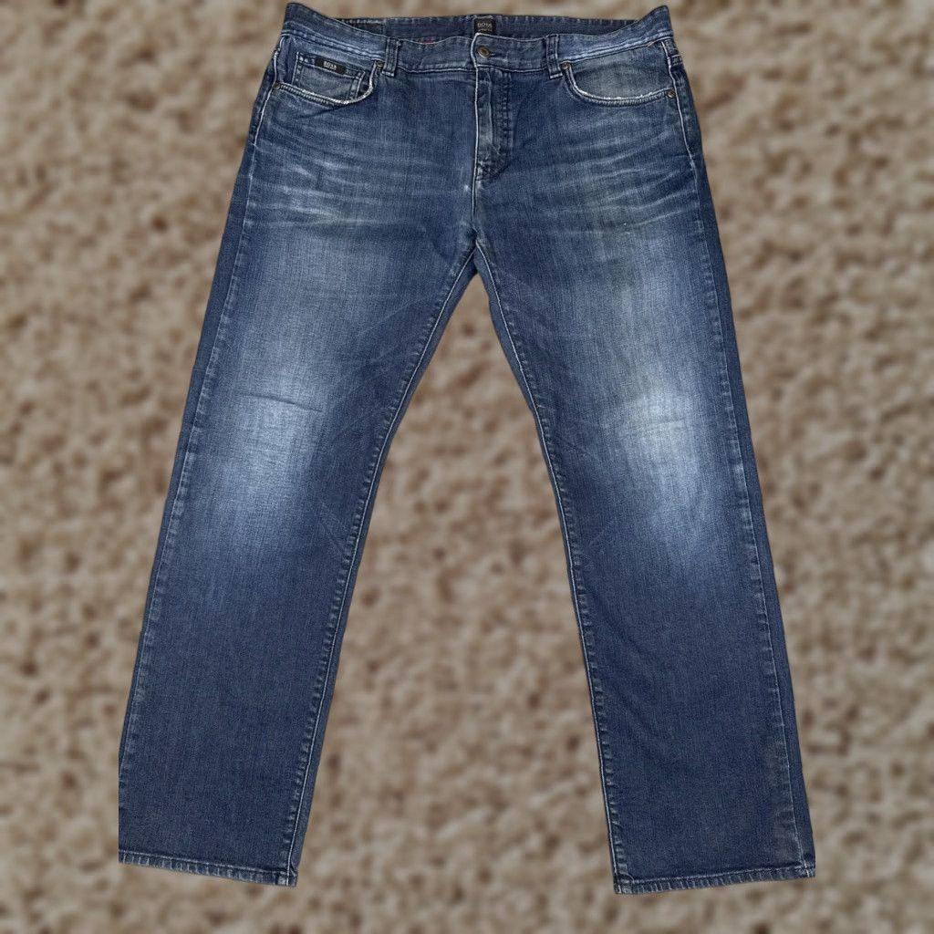 Hugo Boss Hugo Boss Kansas Jeans Mens 38x32 Blue Stretch Denim Straight Leg Pants Logo 90s Special Size US 38 / EU 54 - 1 Thumbnail