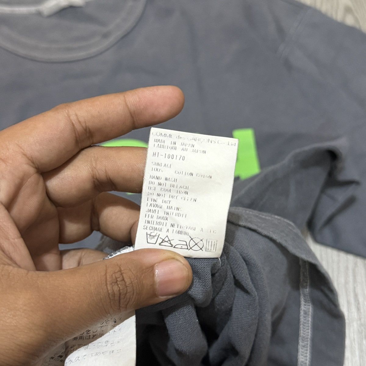 Comme des Garcons Comme des Garcons Homme CdGH Grey Tshirt AD1999 Size US L / EU 52-54 / 3 - 5 Thumbnail