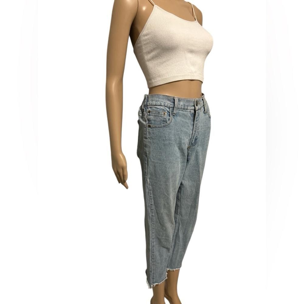Designer High rise light wash garterized denim Size 26" / US 2 / IT 38 - 2 Thumbnail