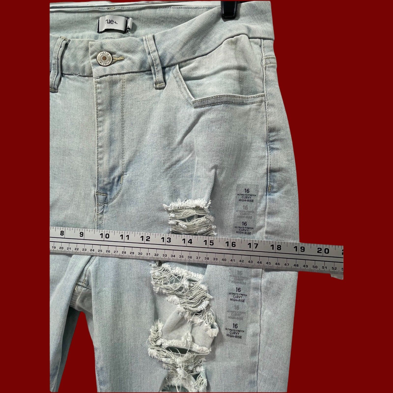 Other Rue + - Women's Ultimate Stretch Curvy High-Rise Jeans Distr Size 38" / US 16 / IT 52 - 4 Thumbnail