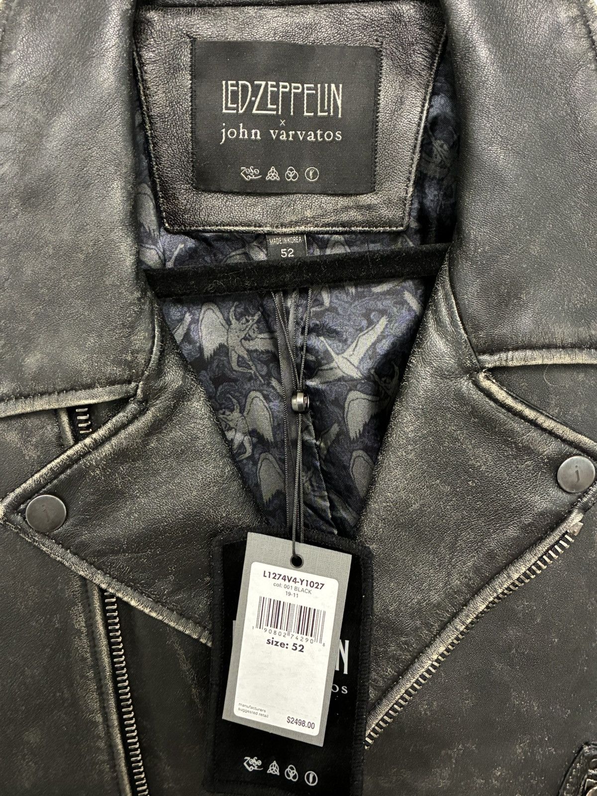 John Varvatos Led Zeppelin leather biker jacket EU 52 USA 42 Size US L / EU 52-54 / 3 - 5 Thumbnail