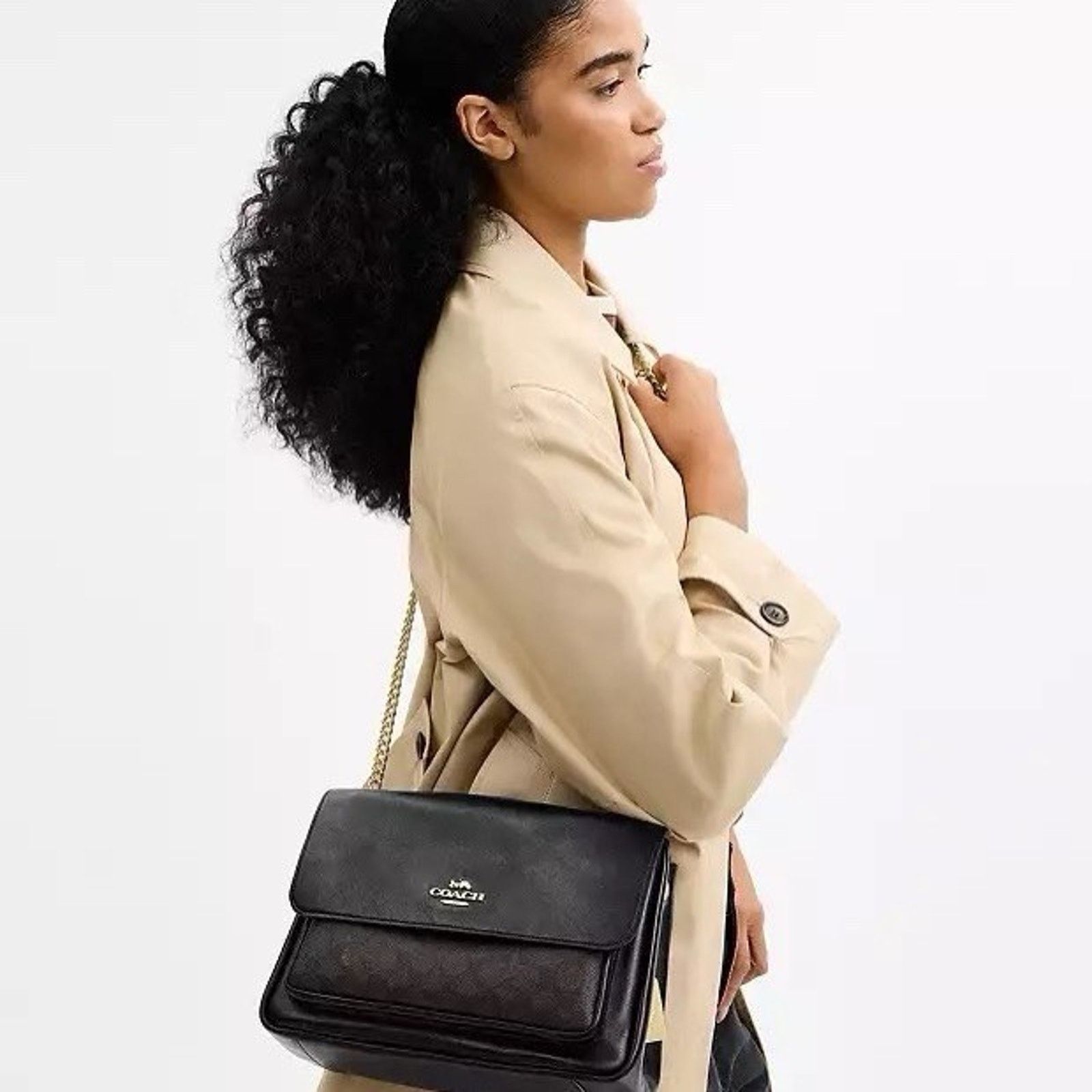 Coach NWT Coach Elodie Crossbody Bag Walnut/Black CCF10 Size ONE SIZE - 7 Thumbnail