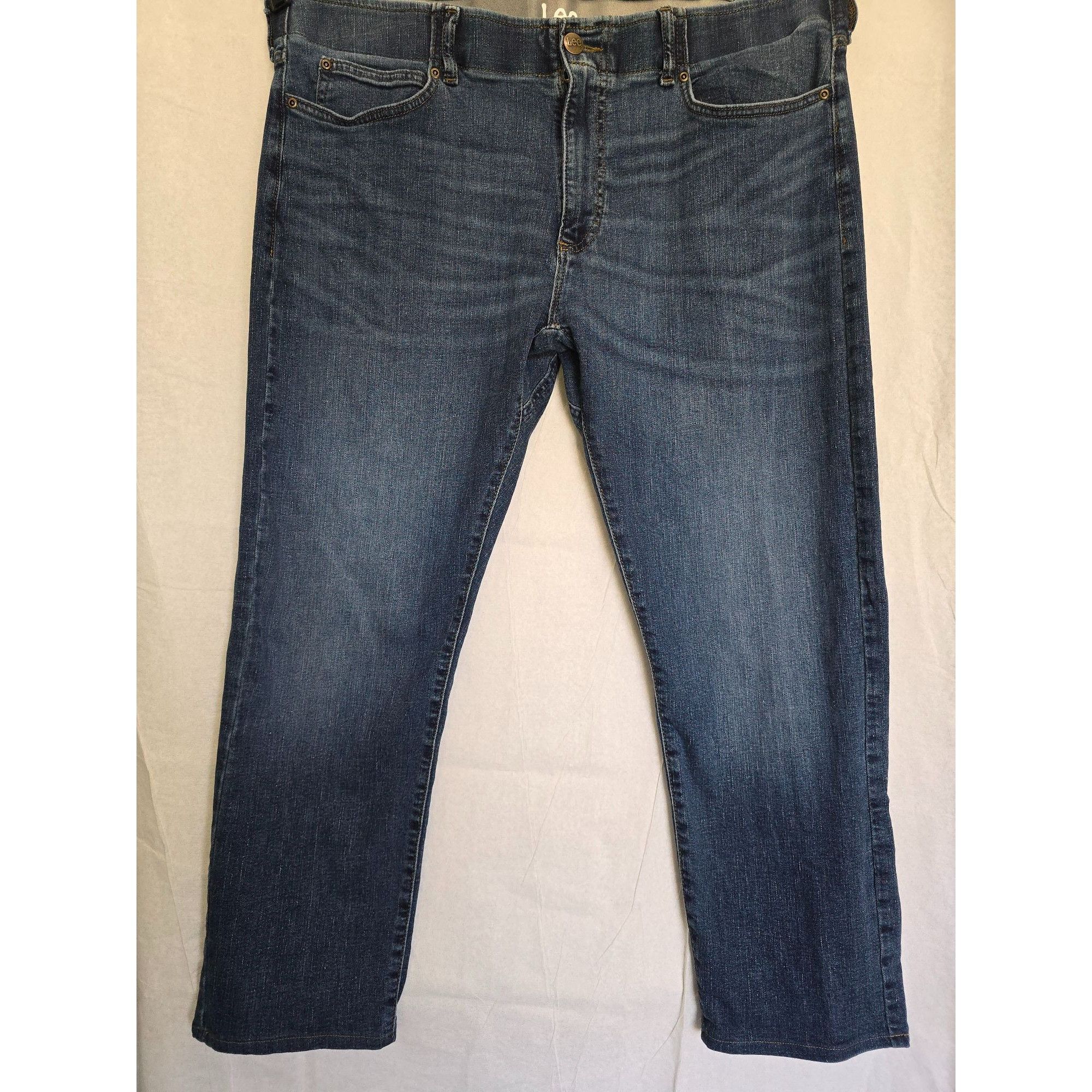 Lee Lee Slim Straight Jeans Size 40x30 Men's Denim Pants Blue Co Size US 28 / EU 44 - 1 Thumbnail