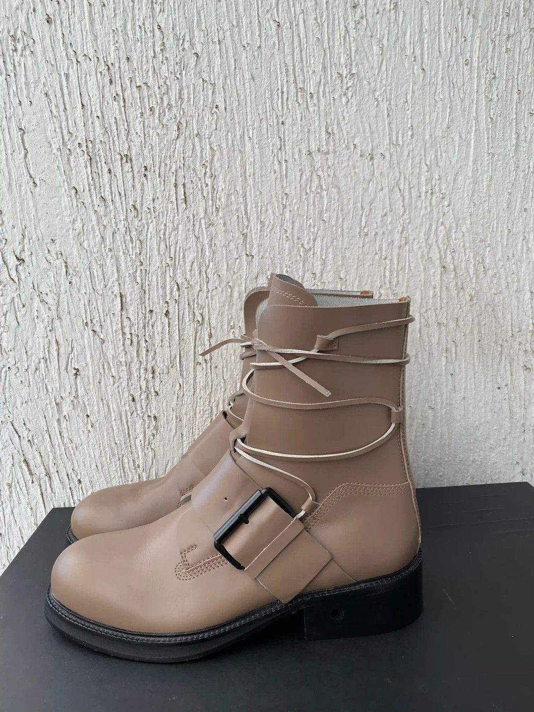 Dirk Bikkembergs leather laces buckle boots Size US 12 / EU 45 - 3 Thumbnail