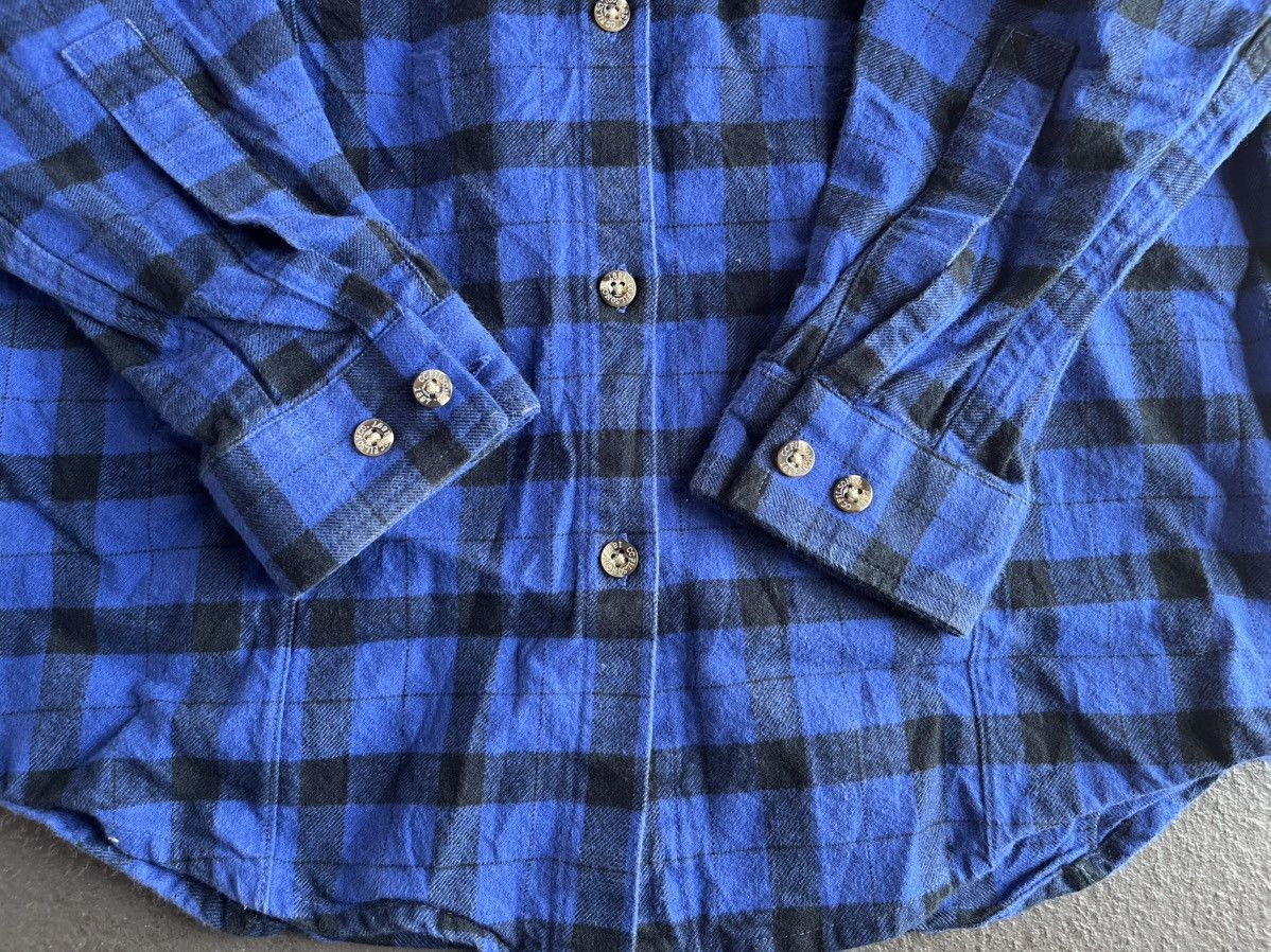 Filson Vintage Flannel Plaid Blue Black Thick Cotton B/D Shirt Size US M / EU 48-50 / 2 - 9 Thumbnail