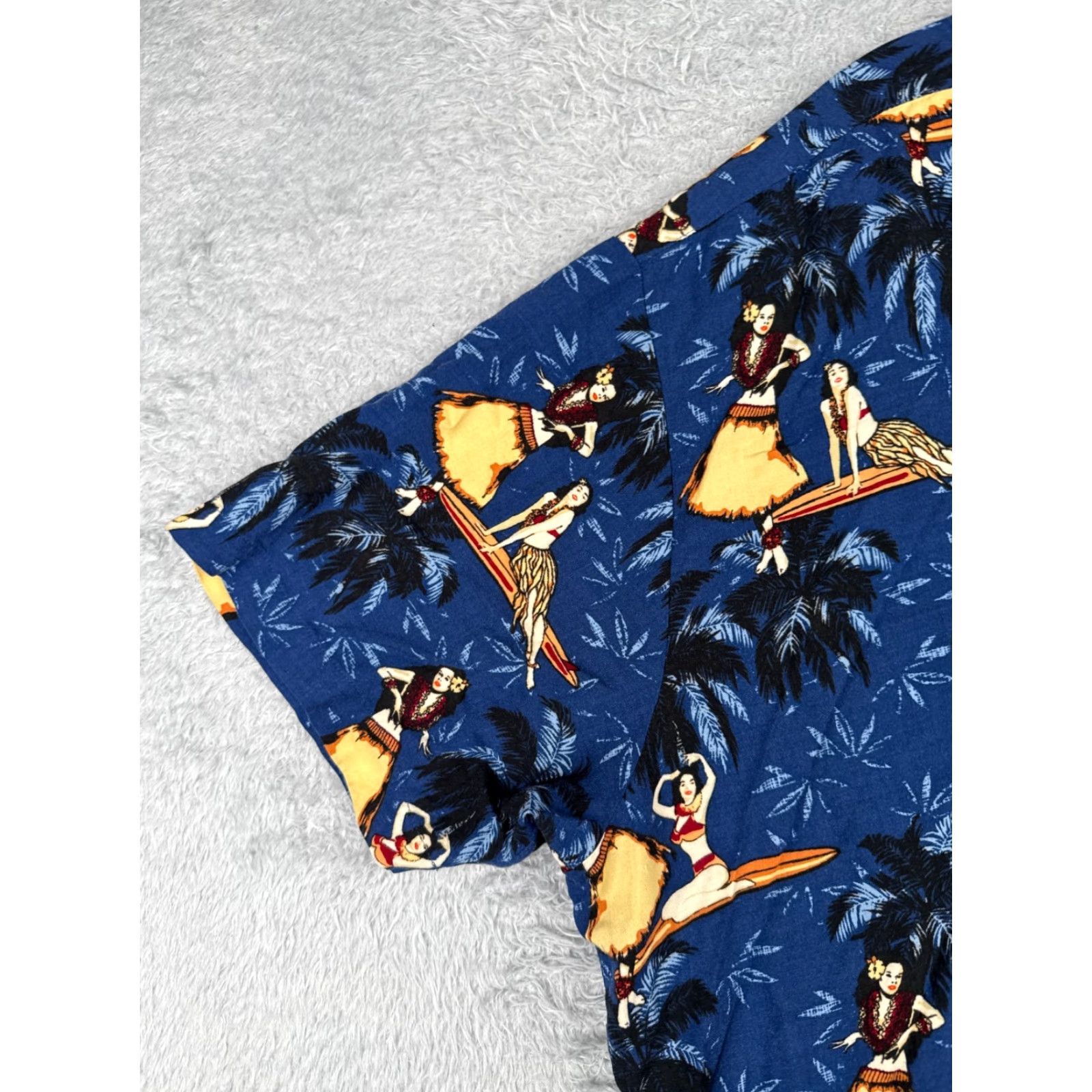 Vintage Munsingwear Shirt Men 2XL Blue Floral Palm Luau Hawaiian – Button-Up, Short Sleeve, Rayon, Vintage? No, Regular Fit, Hoικές (Oops) Size US XXL / EU 58 / 5 - 3 Thumbnail