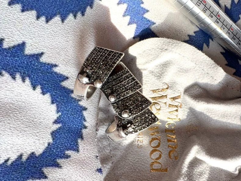 Vivienne Westwood Vivienne Westwood Vintage Gun Black Full Diamond Armor Rin Size ONE SIZE - 9 Thumbnail
