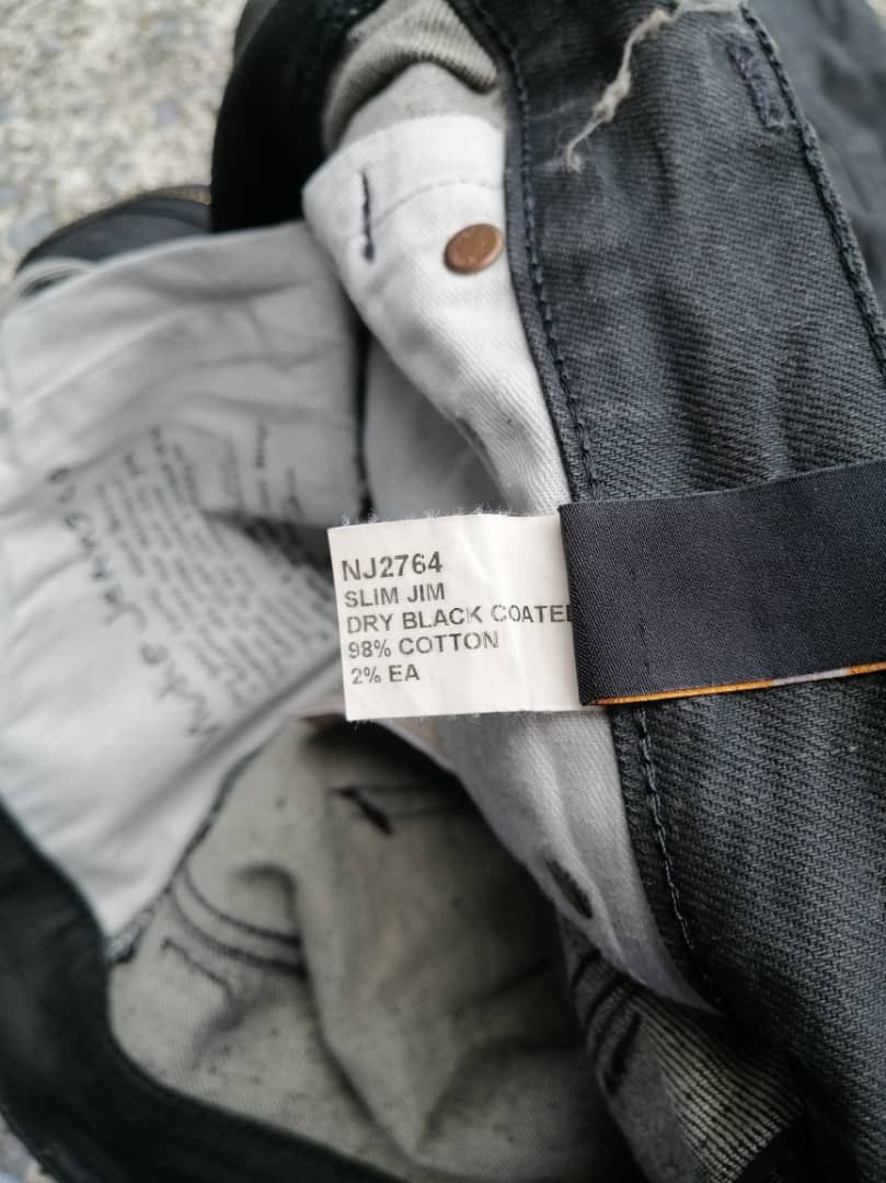 Nudie Jeans Nudie Jeans NJ2764 Slim Jim Black Coated Jeans Size US 29 - 4 Thumbnail
