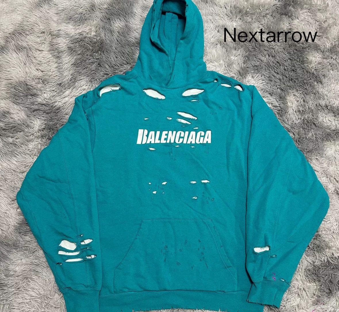 Balenciaga Balenciaga Lake Blue Destruction Double layered Hoodie Size US XS / EU 42 / 0 - 1 Thumbnail
