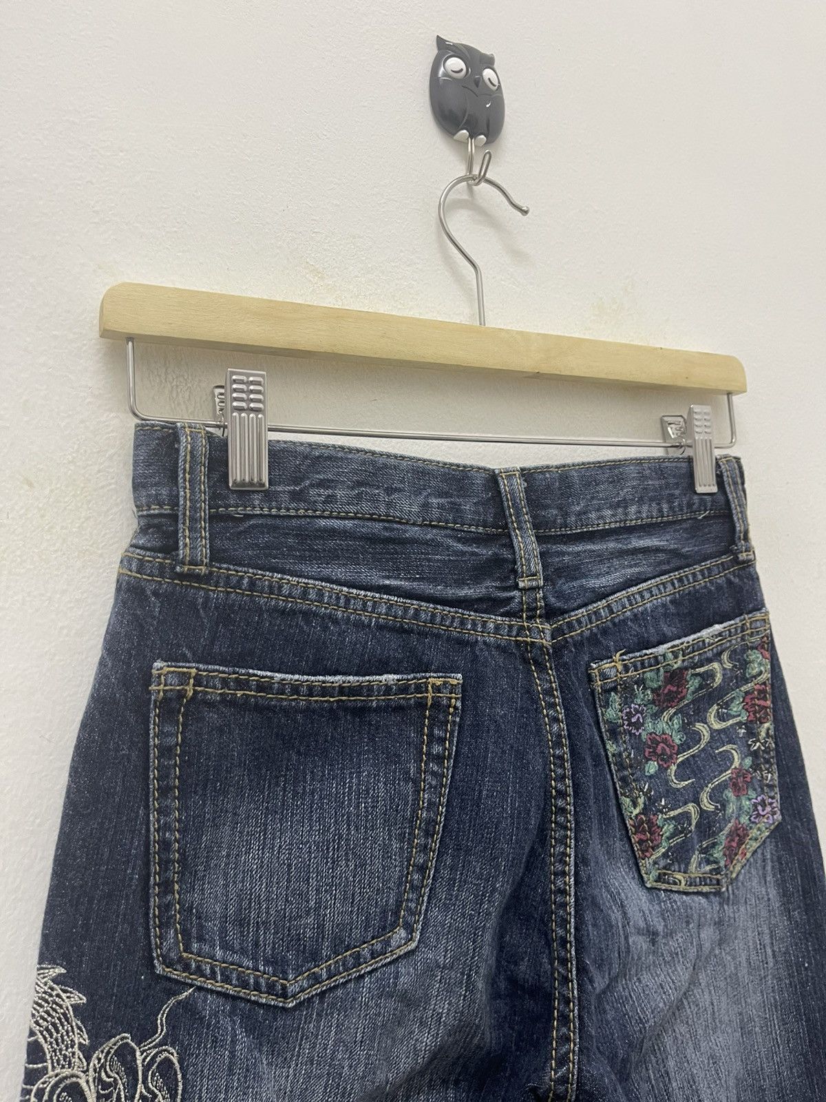 Le Grande Bleu (L.G.B.) Rare Vintage JAPANESE SUKAJAN Dragon Embroidery Jorts Size US 26 / EU 42 - 13 Thumbnail