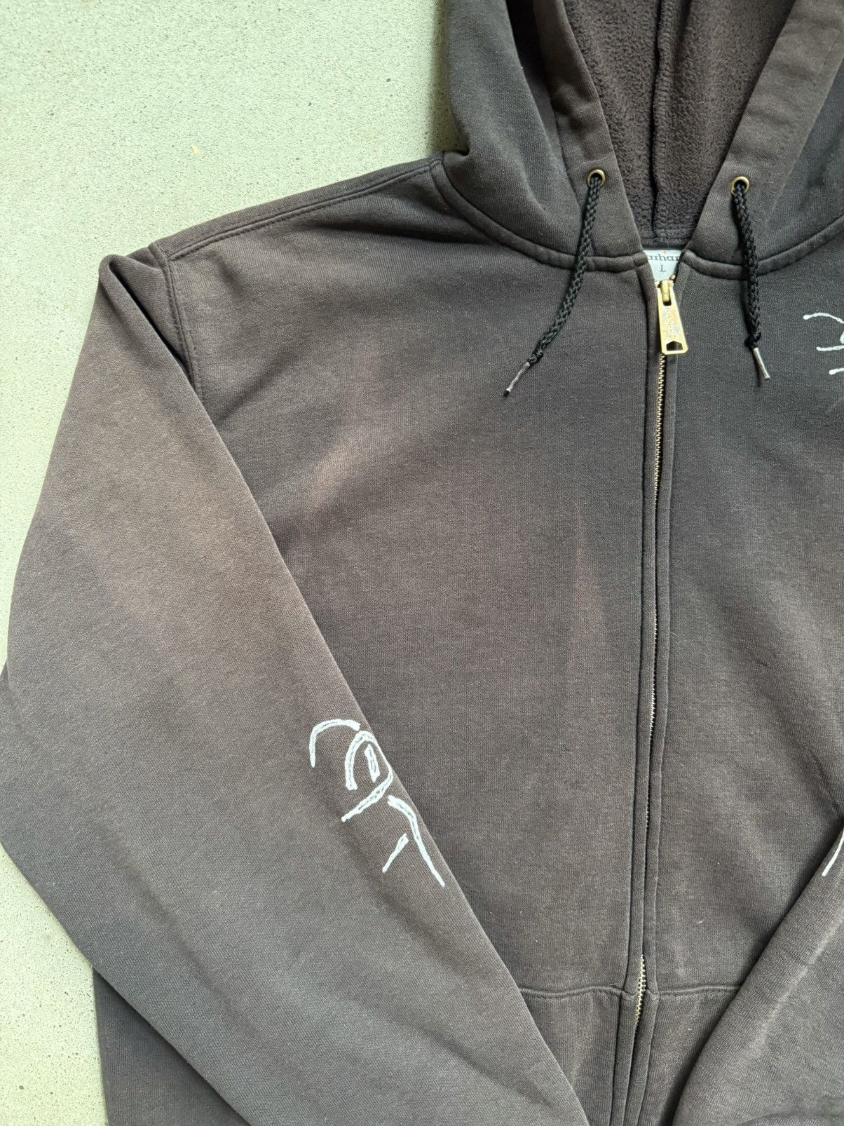 Carhartt × Vintage Vintage Carhartt faded brown hoodie Tattoo 001 Size US L / EU 52-54 / 3 - 6 Thumbnail