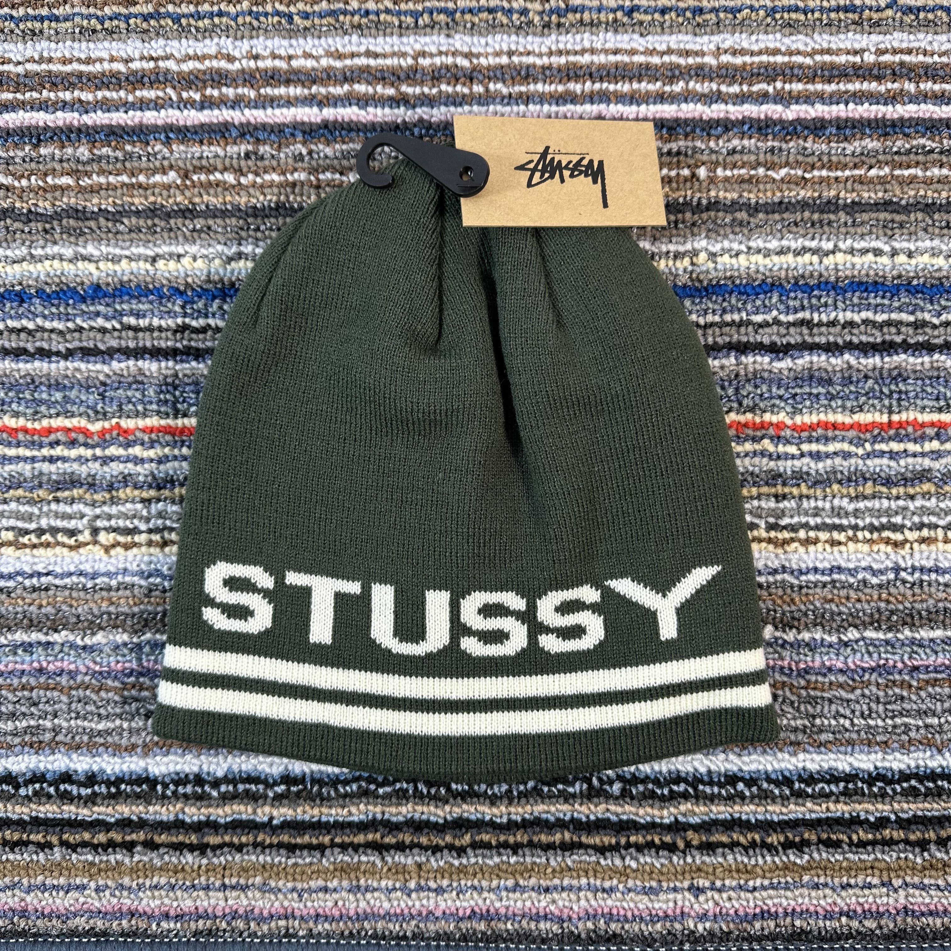 Stussy STUSSY STRIPE SKULLCAP BEANIE / DARK GREEN Size ONE SIZE - 1 Thumbnail
