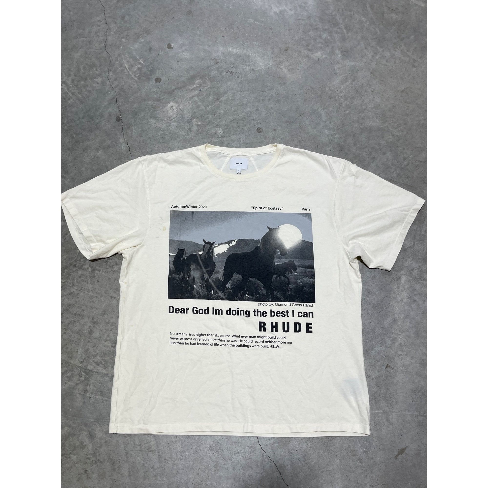 Rhude NEW RHUDE DEAR GOD DOING MY BEST TEE SZ XL Size US XL / EU 56 / 4 - 1 Thumbnail