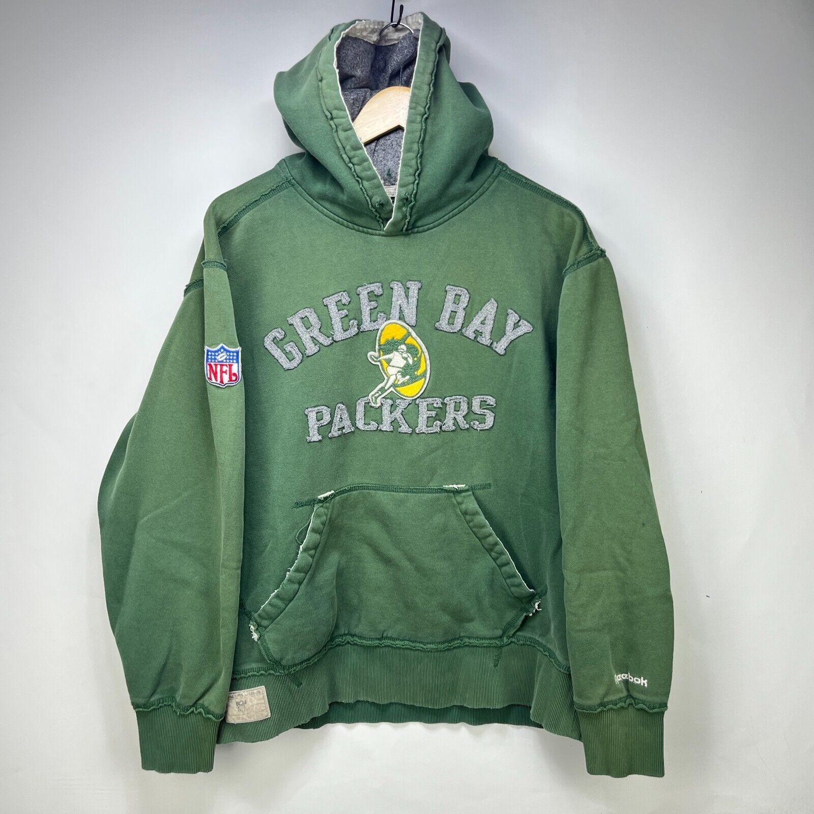 Reebok × Vintage Vintage Green Bay Packers Sun Faded NFL Hoodie Large Reebok Size US L / EU 52-54 / 3 - 1 Thumbnail