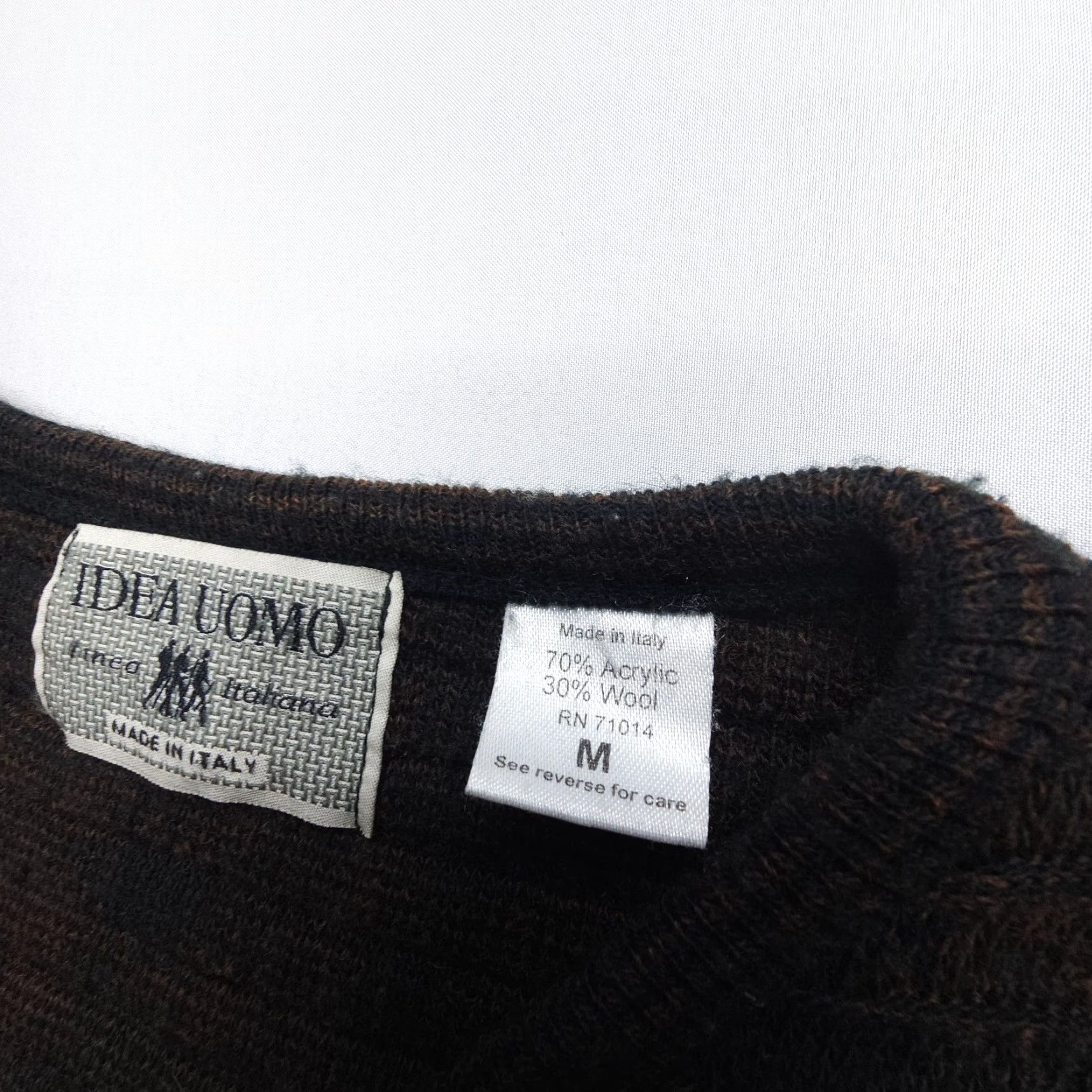 IDEA VINTAGE Idea Uomo Sweater Mens M Plaid Brown 90s Italy Knit Pullover Crew Neck Size US M / EU 48-50 / 2 - 7 Thumbnail