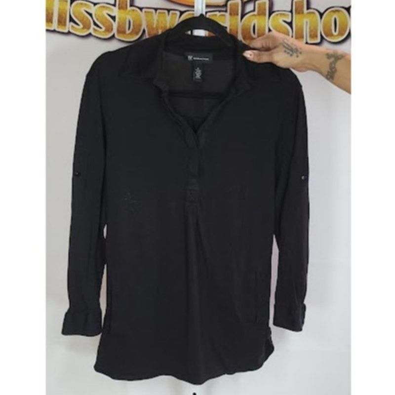 Other INC International Concepts Black Long Sleeve Blouse Size M Size M / US 6-8 / IT 42-44 - 1 Thumbnail