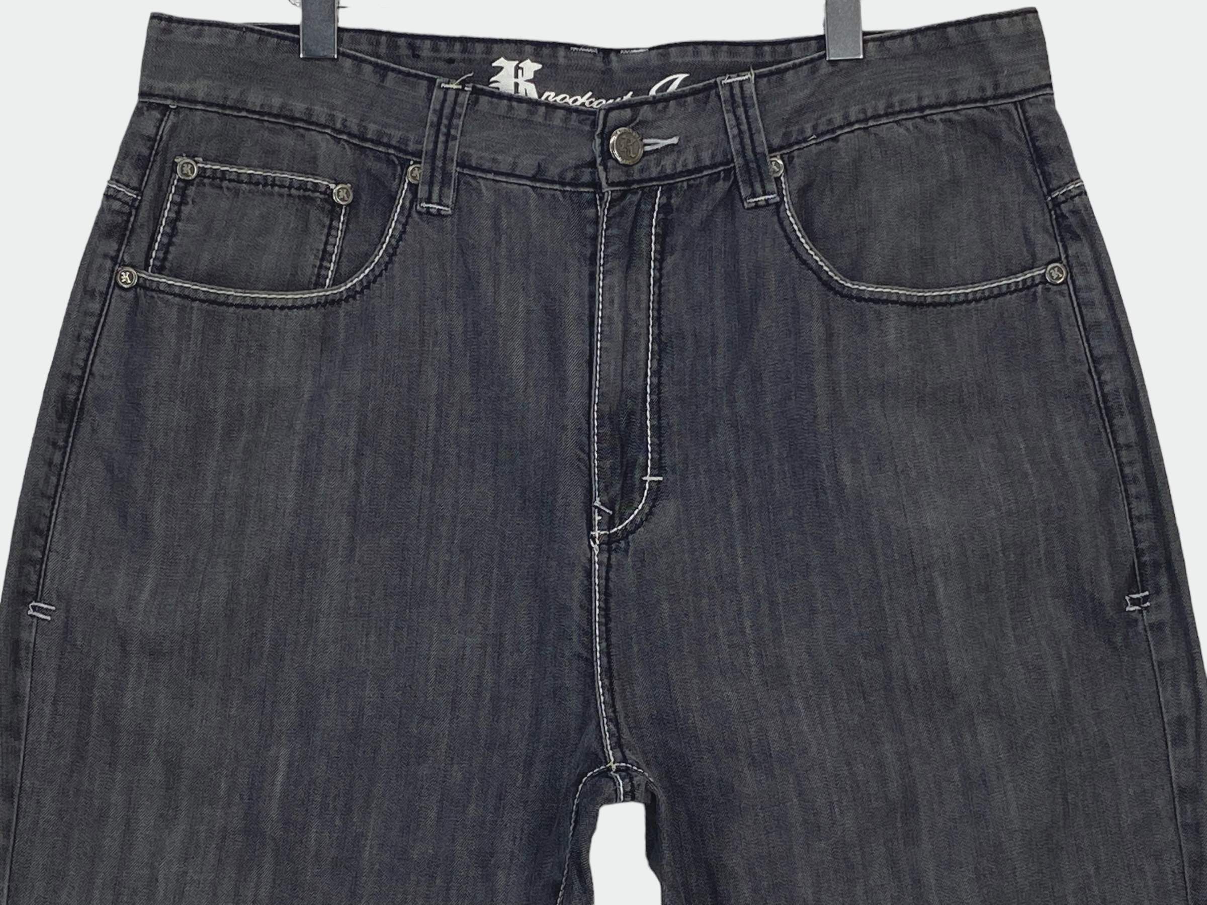 Japanese Brand Knockouts Baggy Denim Jeans Size US 40 / EU 56 - 3 Thumbnail