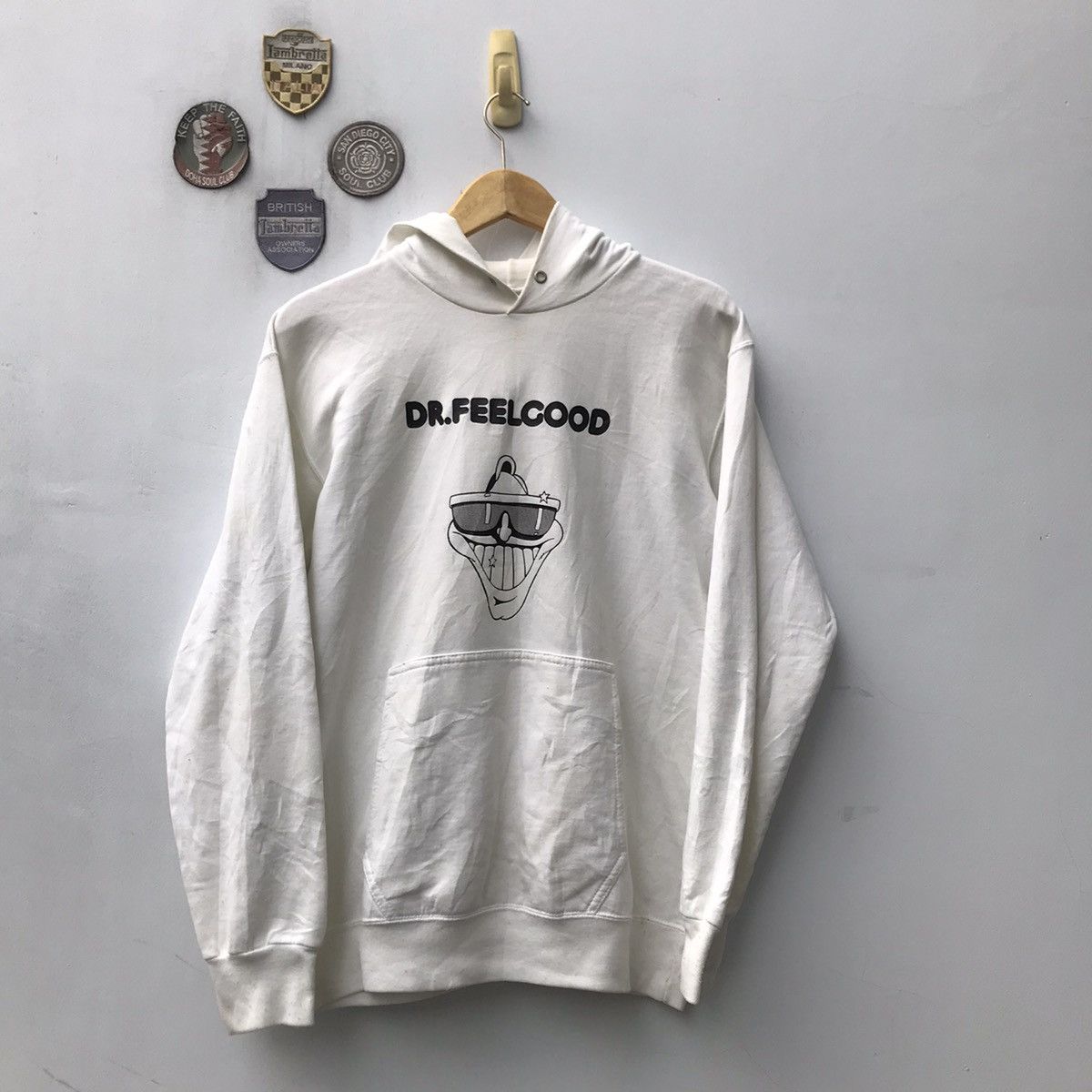 Band Tees × Vintage Vintage Dr Feelgood Hoodie Jumper White Jacket Sportswear Size US M / EU 48-50 / 2 - 12 Thumbnail