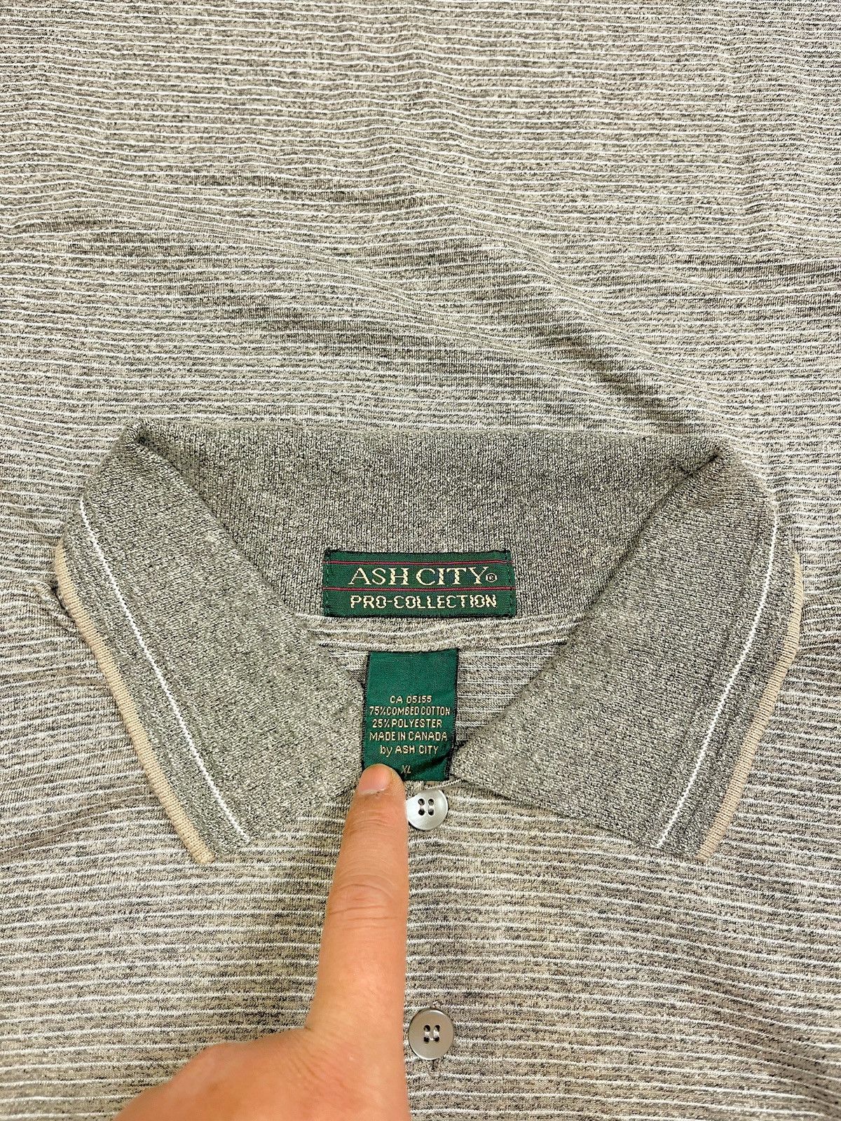Vintage 90s Ash City "Nokia" Vintage Pinstripe Polo Shirt Size US XL / EU 56 / 4 - 5 Thumbnail