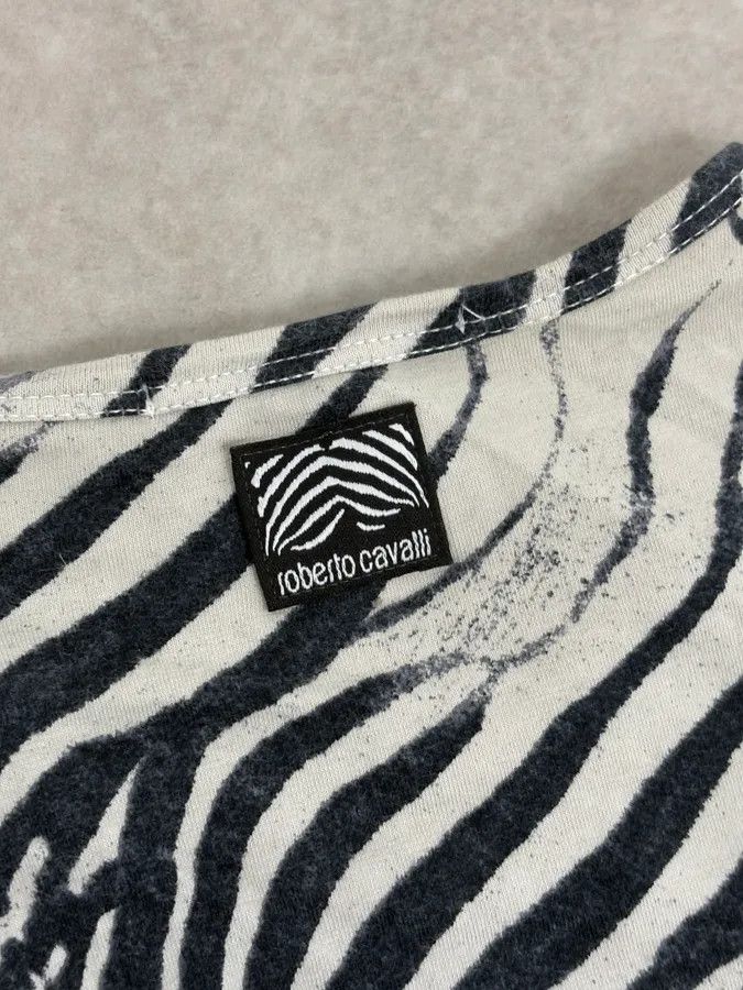 Roberto Cavalli 2000s Roberto Cavalli Black & White Zebra T-Shirt Size US S / EU 44-46 / 1 - 6 Thumbnail
