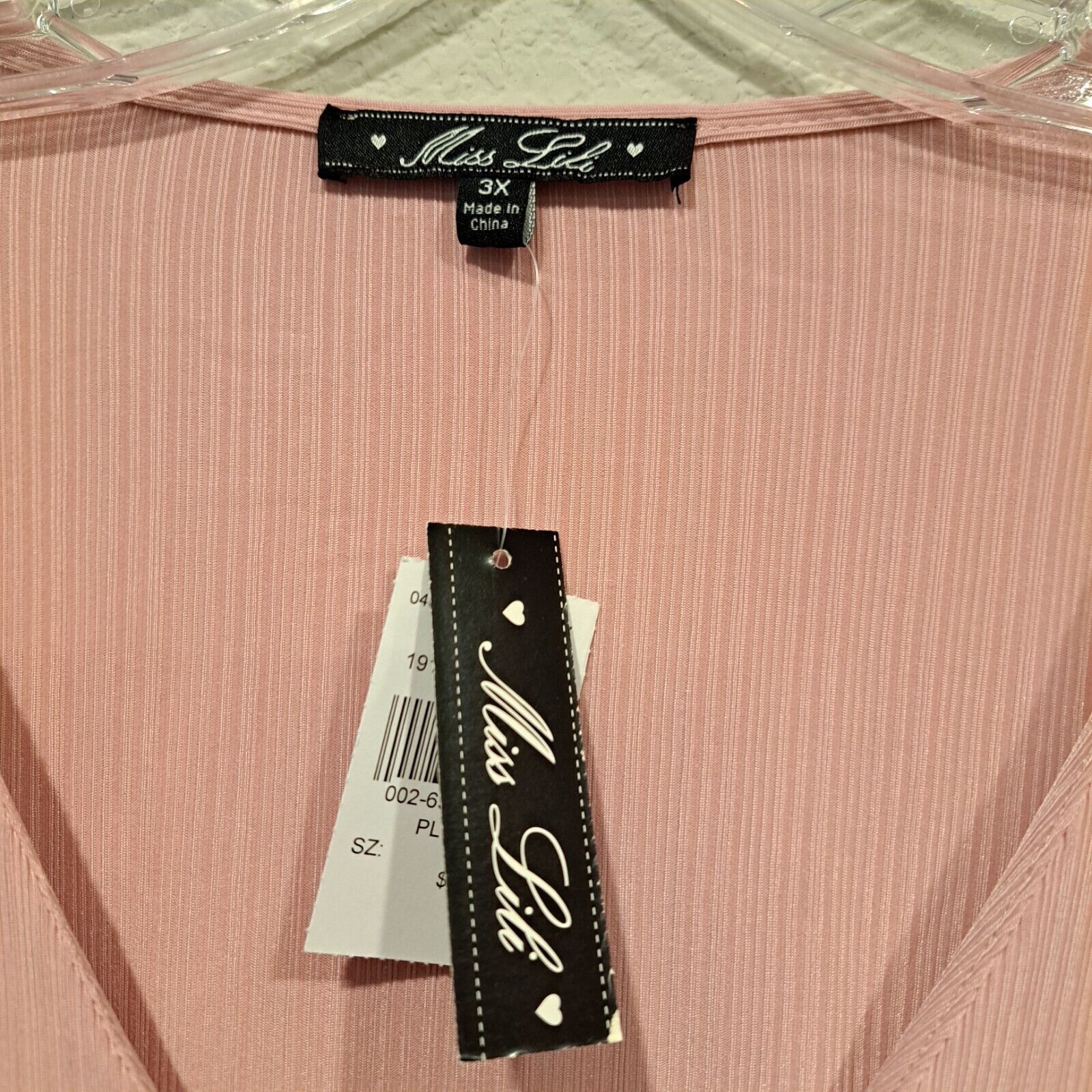 Other Miss Lili Pale Pink Wrap Top Blouse Snap Ribbed Plus Size 3X Size 3XL / US 20-22 - 4 Thumbnail