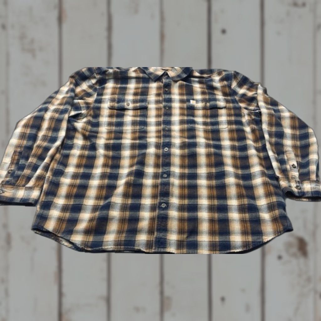 Carhartt VINTAGE Carhartt Hubbard 103822 Flannel Shirt Mens 2XL Heavyweight Brown Plaid 8264 Size US XXL / EU 58 / 5 - 1 Thumbnail