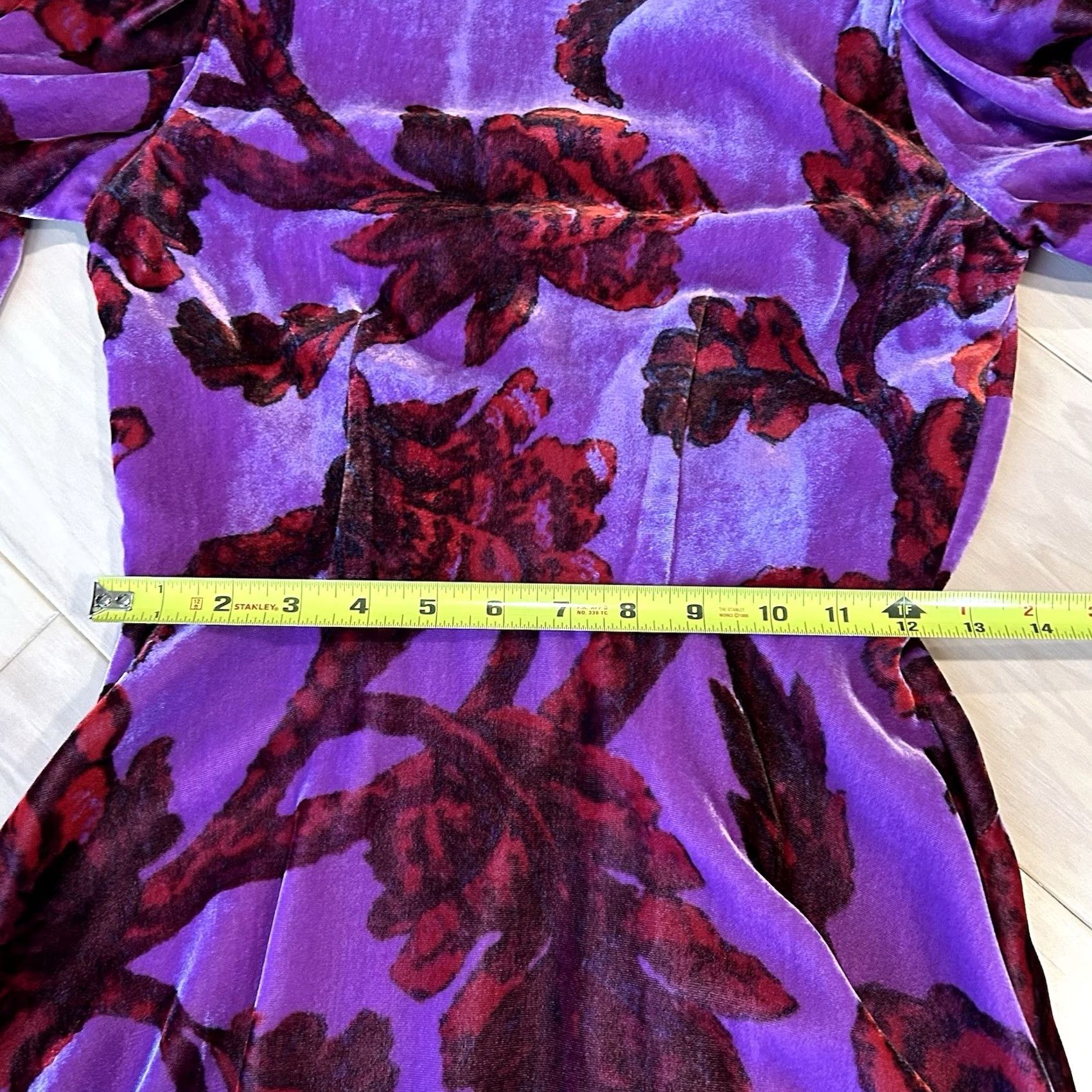 RHODE Rhode Dress Womens S Purple Leanna Velour Floral Mini Women Size S / US 4 / IT 40 - 6 Thumbnail