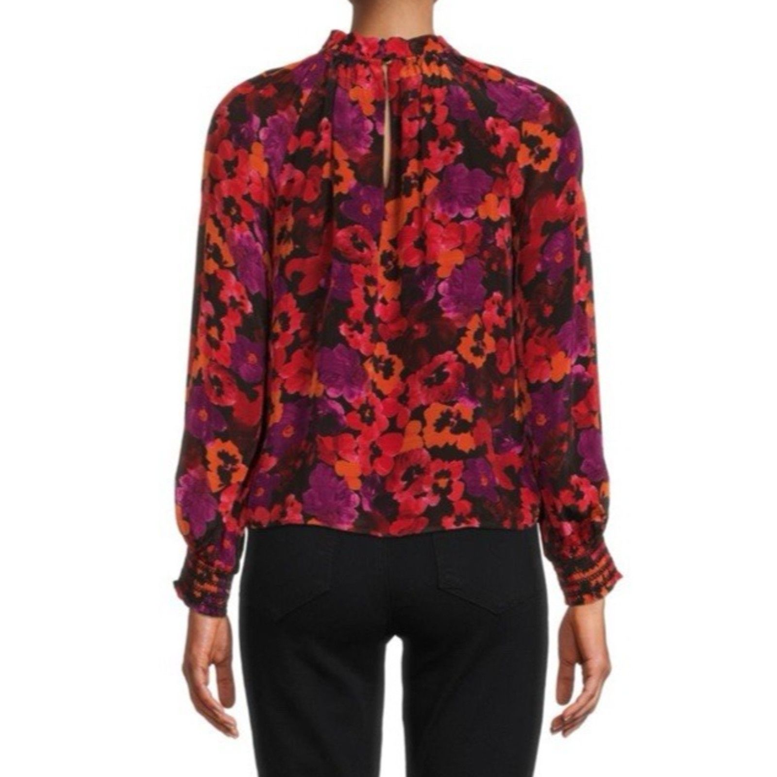 Saylor SAYLOR Beck Floral Top Red Orange Purple Multi Long Sleeve M Size M / US 6-8 / IT 42-44 - 2 Thumbnail