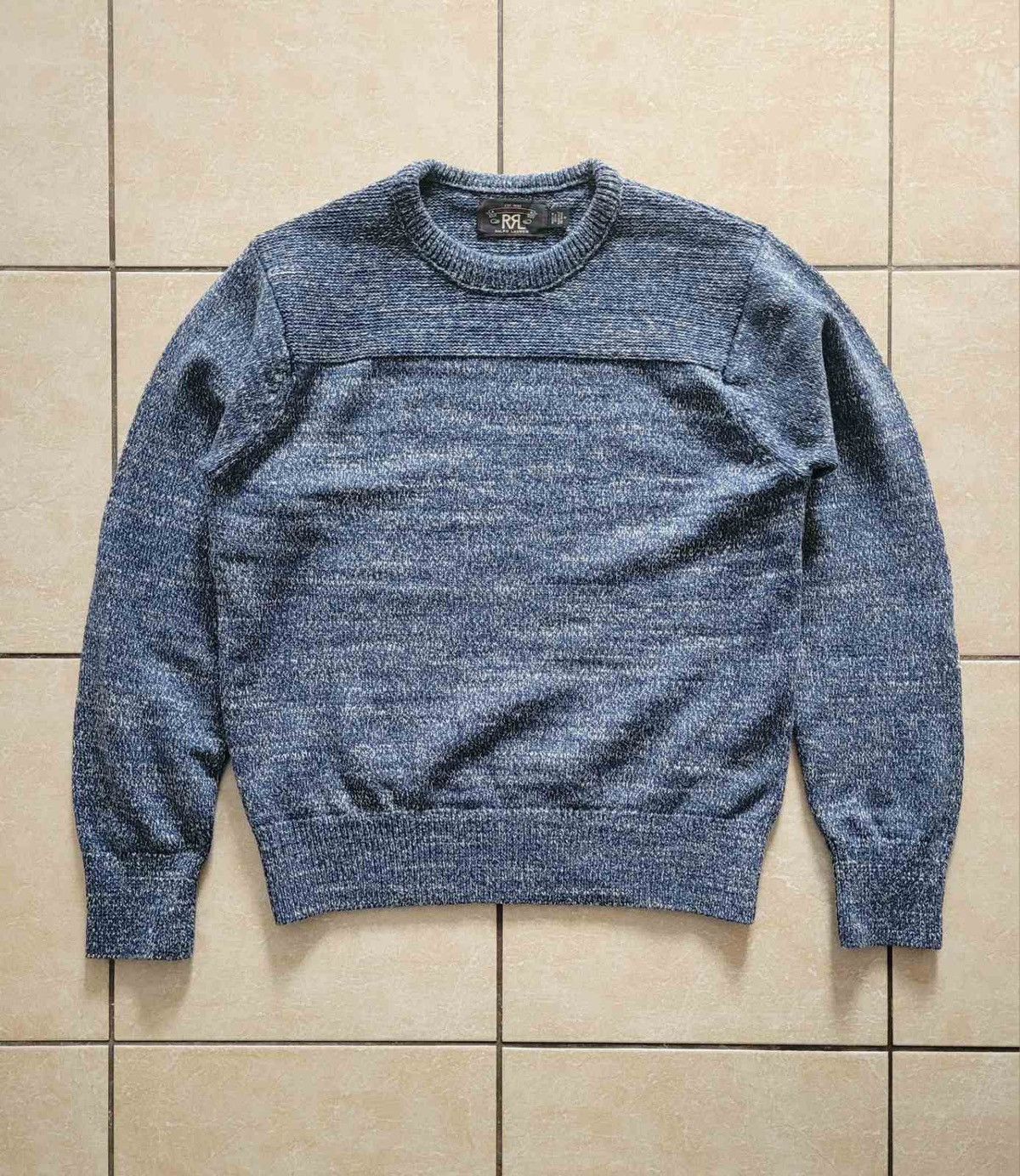 image of Rrl Ralph Lauren x Vintage Rrl Double Rl Ralph Laurent Sweater Blue Melange in Pale Blue Melange (S