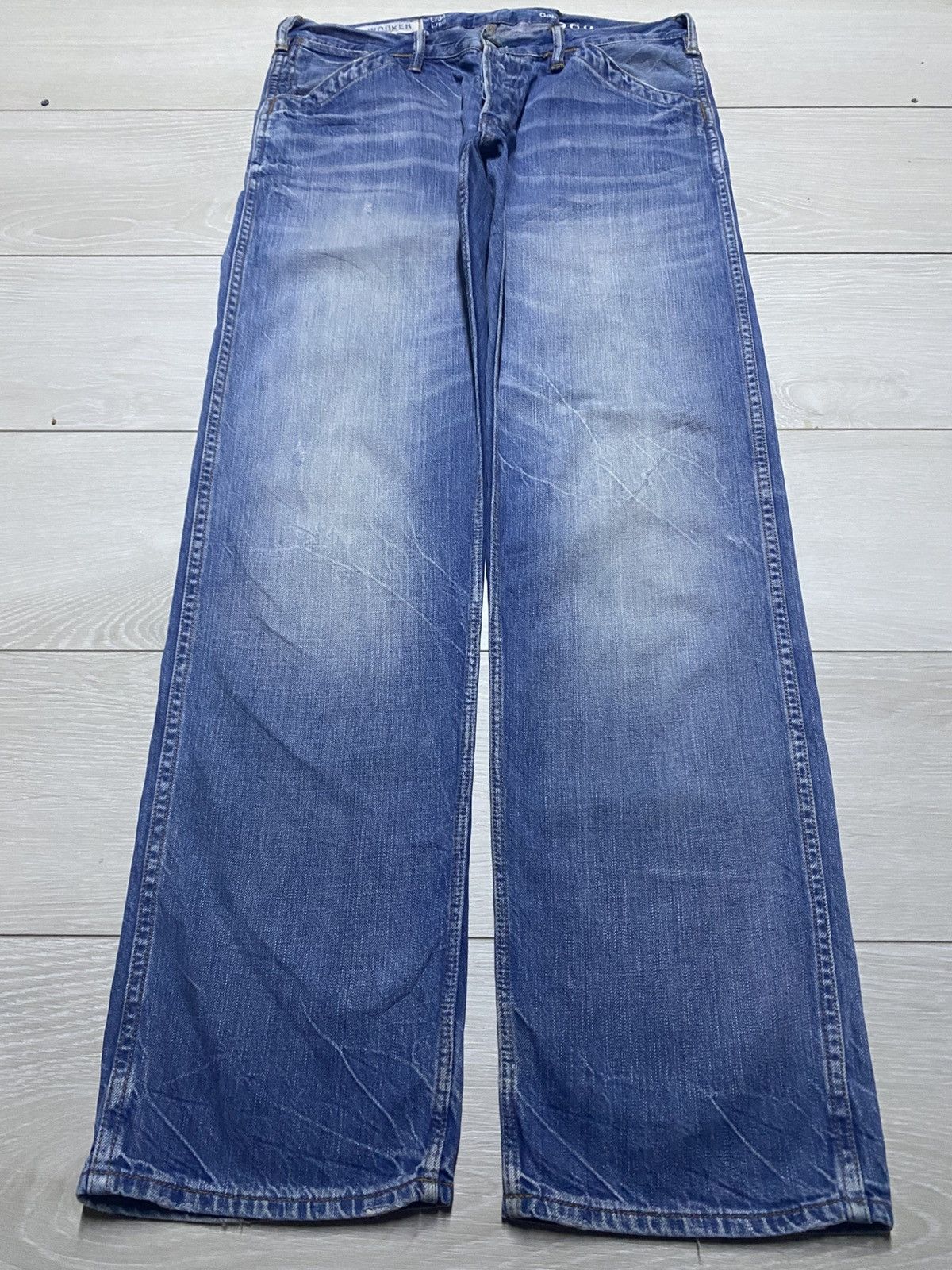 Gap Vintage Gap Denim Buckle Back Faded Loose Jeans Size US 32 / EU 48 - 2 Thumbnail