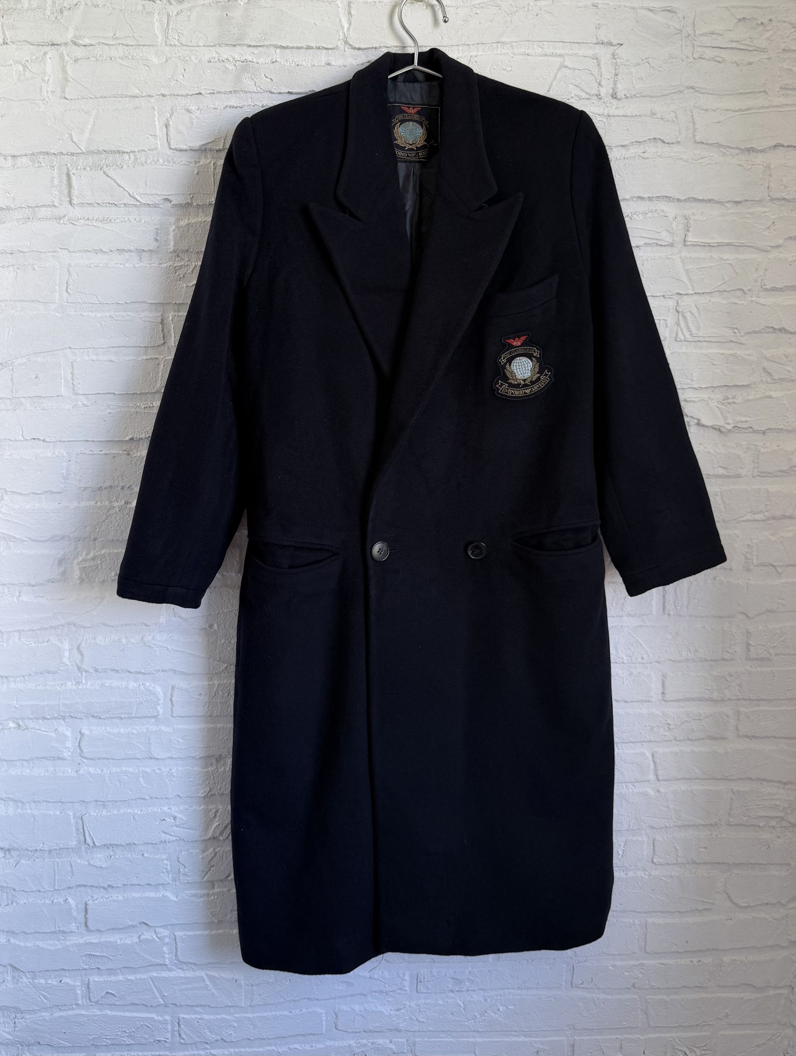 Emporio Armani Vintage 90s Emporio Armani Wool Cashmere Long Coat Oversized Size US S / EU 44-46 / 1 - 1 Thumbnail