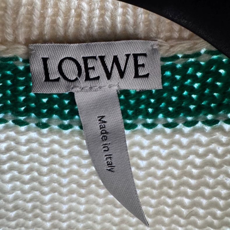 Loewe LOEWE Green Striped Cashmere Cardigan, XXS Size Size XXS / US 00 / IT 34 - 7 Thumbnail