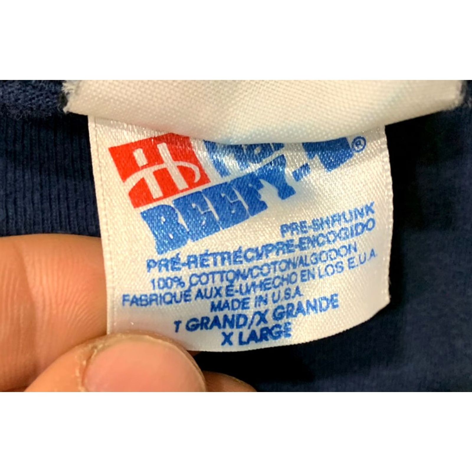 Hanes VINTAGE 90s Hanes Single Stitch T Shirt Blue XL Mens Size US XL / EU 56 / 4 - 4 Thumbnail