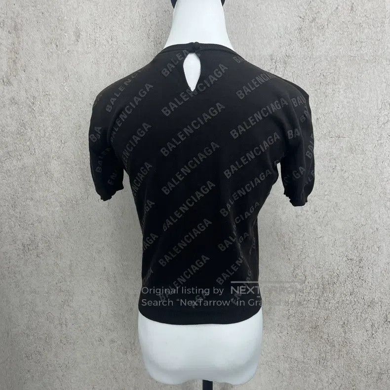 Balenciaga Balenciaga Printed Logo Short-Sleeve Knit Top Size US S / EU 44-46 / 1 - 5 Thumbnail