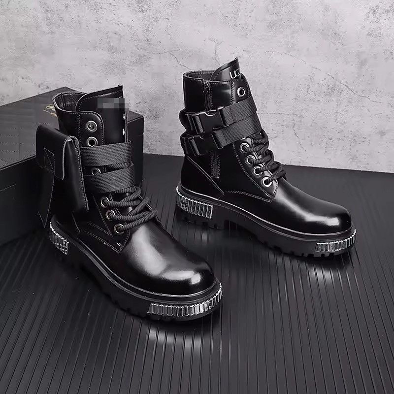 Japanese Brand Industrial Combat Boots - Split Leather with Tactical Pouch Size US 7 / EU 40 - 4 Thumbnail