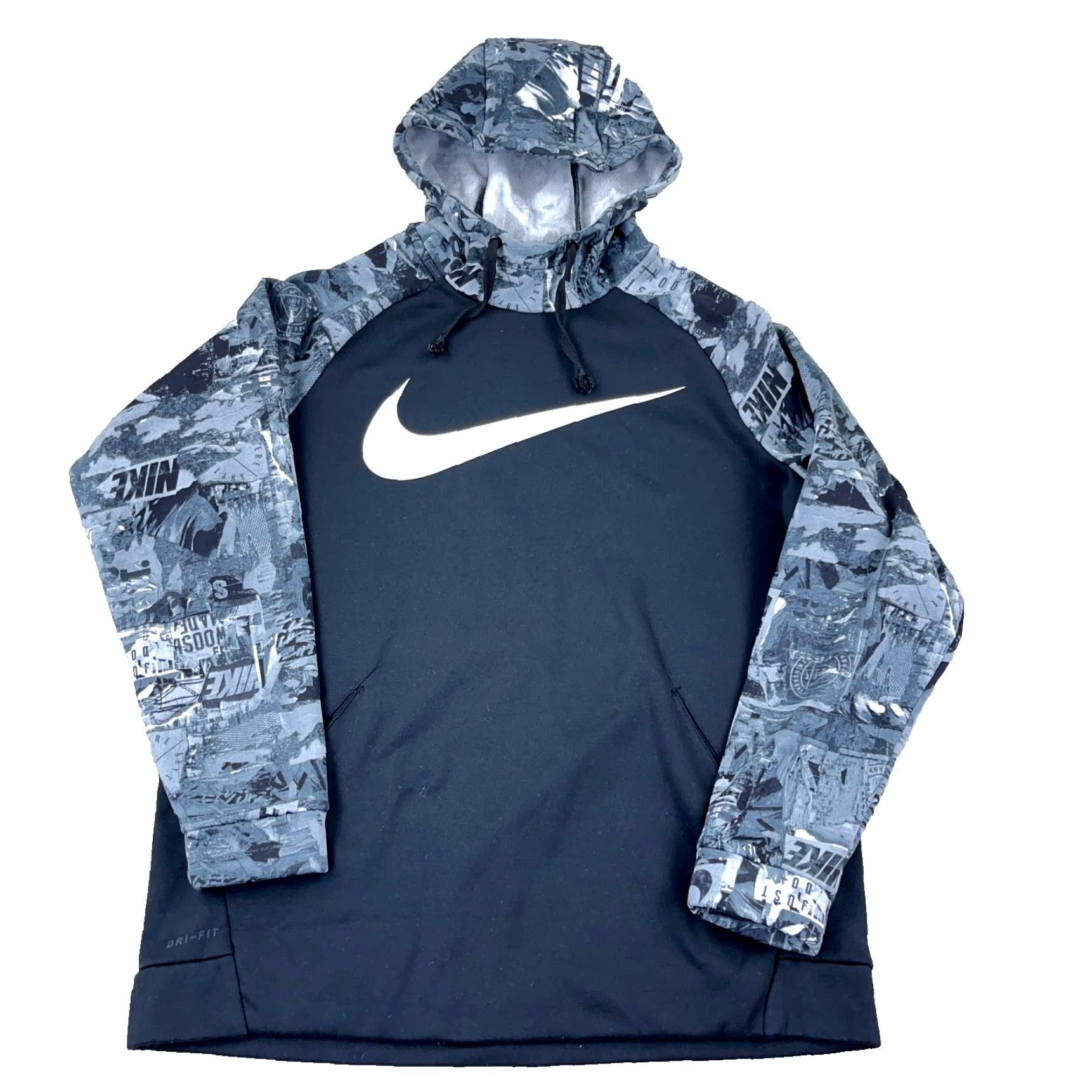 Nike Nike Hoodie Men L Black Dri Fit Logo Graphic Print Pullover Sweatshirt - Hooded, All Seasons, Regular Fit, Long Sleeve, Polyester, Fleece, Sports Size US L / EU 52-54 / 3 - 2 Thumbnail