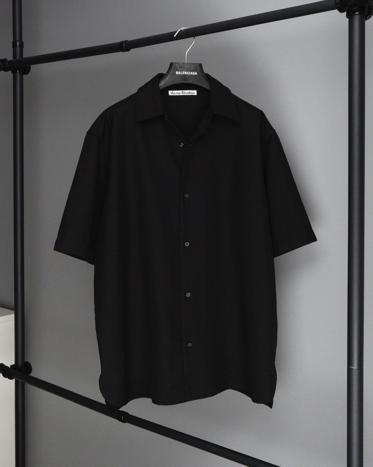 Image of Acne Studios Black Oversized Boxy Fit Shirt, Men's (Size Small)