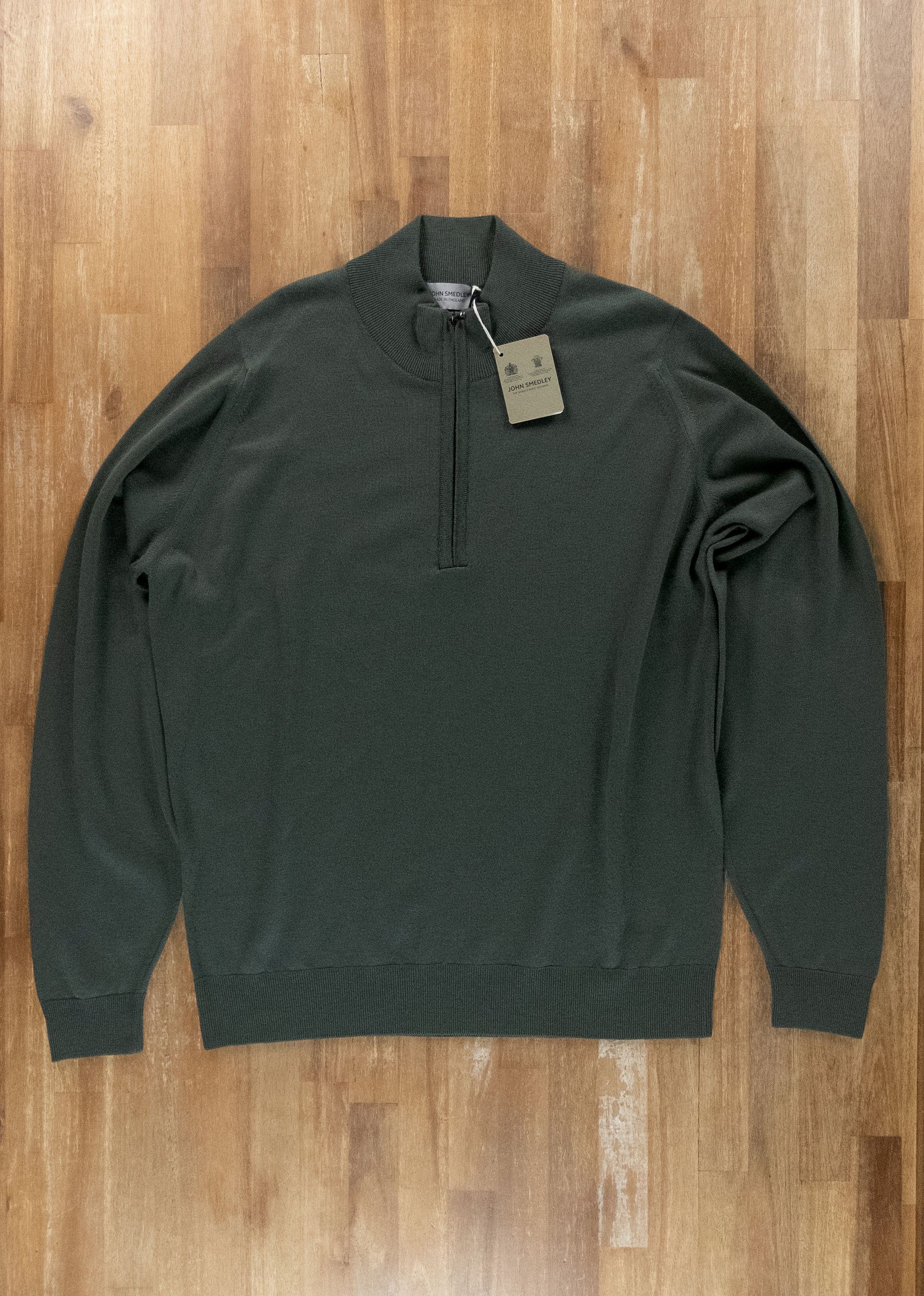John Smedley JOHN SMEDLEY Tapton green half zip wool sweater XL Size US XL / EU 56 / 4 - 4 Thumbnail